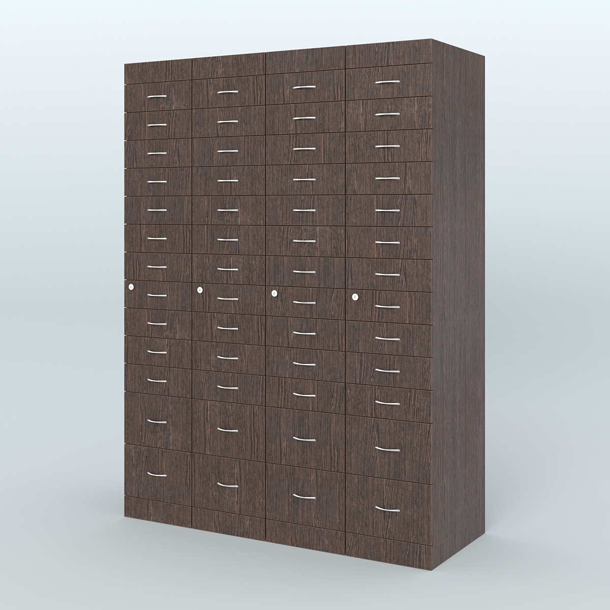 Рецептурный шкаф для аптек METACASE №4 глубиной 600 мм (52 ящика) Дуб Венге