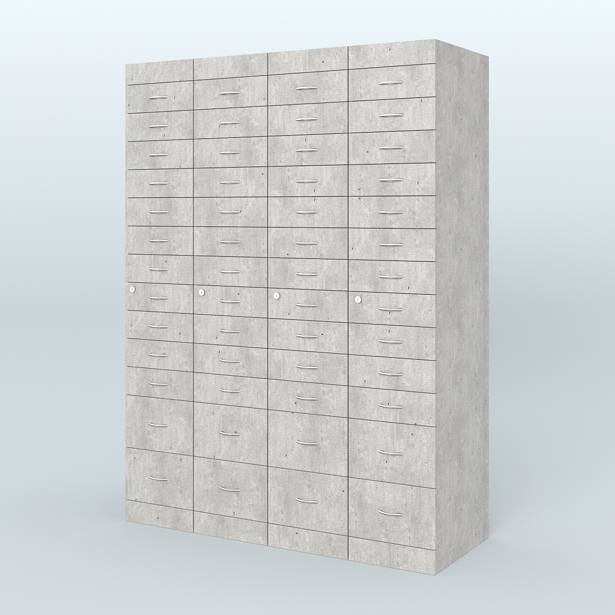 Рецептурный шкаф для аптек METACASE №4 глубиной 600 мм (52 ящика) Метрополитан Грей