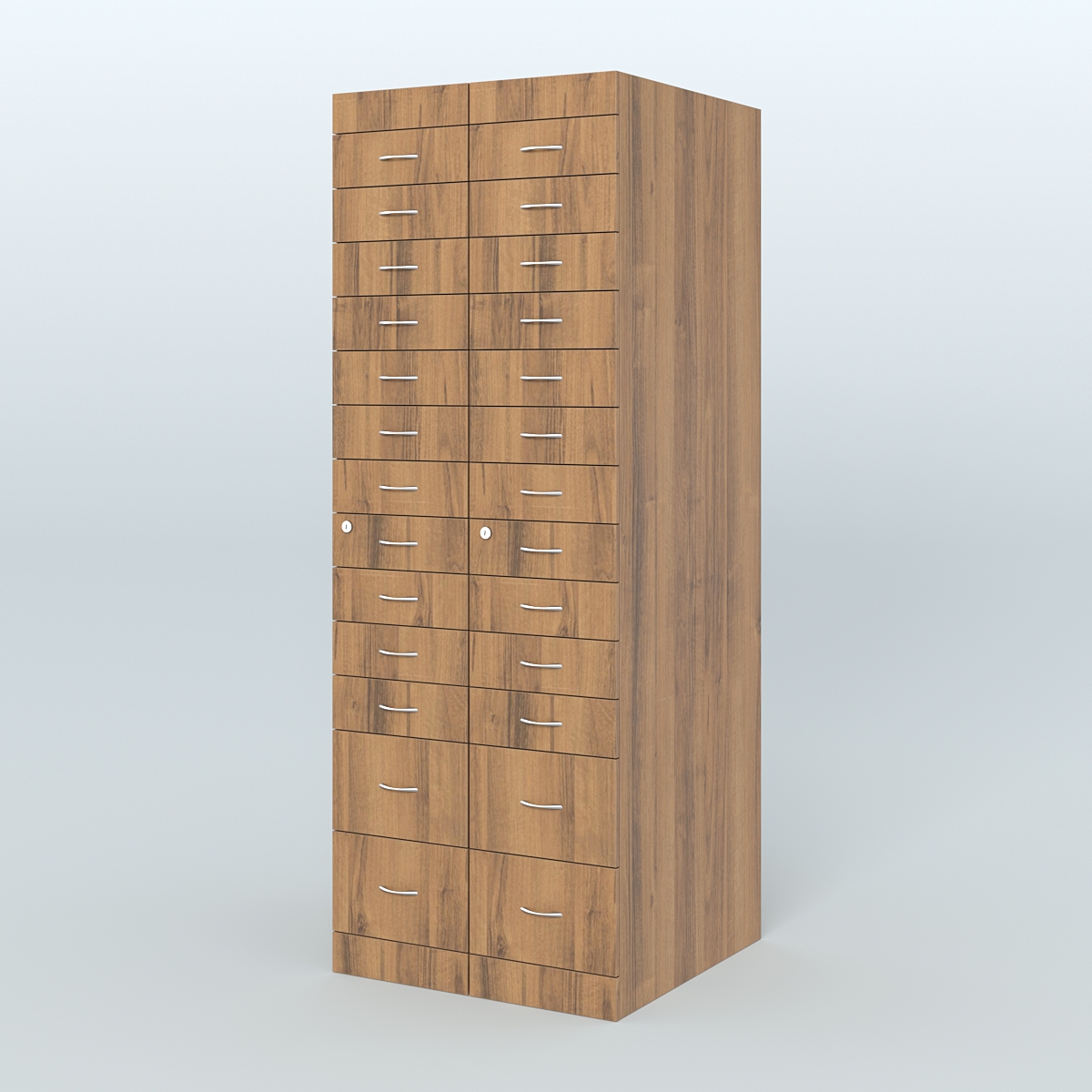 Рецептурный шкаф для аптек METACASE №2 глубиной 800 мм (26 ящиков) Орех