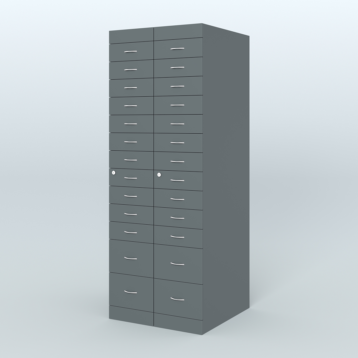 Рецептурный шкаф для аптек METACASE №2 глубиной 800 мм (26 ящиков) Темно-Серый