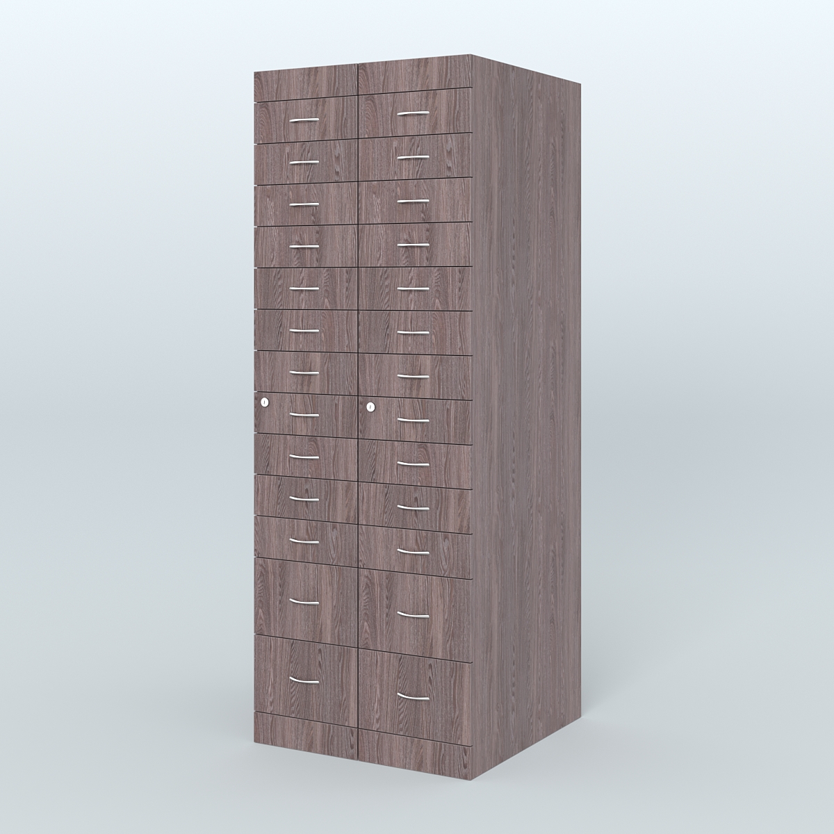 Рецептурный шкаф для аптек METACASE №2 глубиной 800 мм (26 ящиков) Ясень Анкор темный