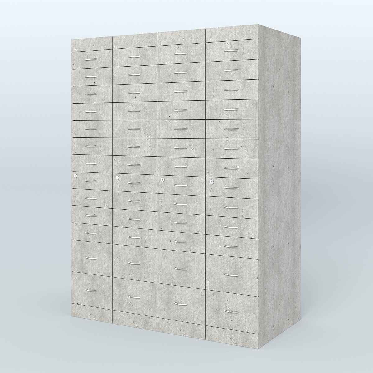 Рецептурный шкаф для аптек METACASE №4 глубиной 800 мм (52 ящика) Метрополитан Грей