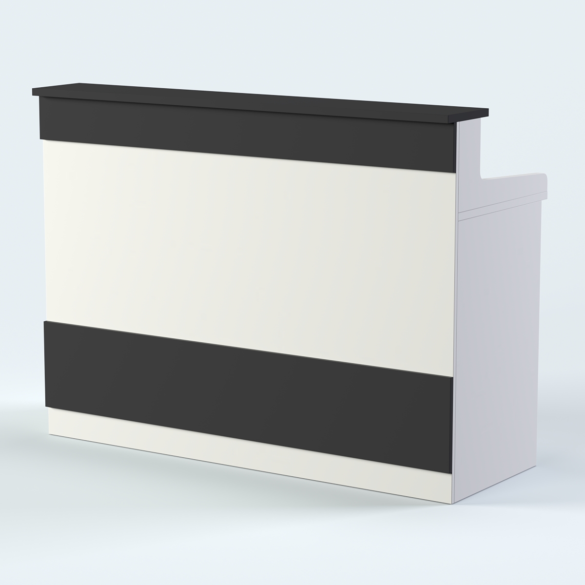 Стол - верстак широкий с ящиками и дверью №3 Черный и Белый