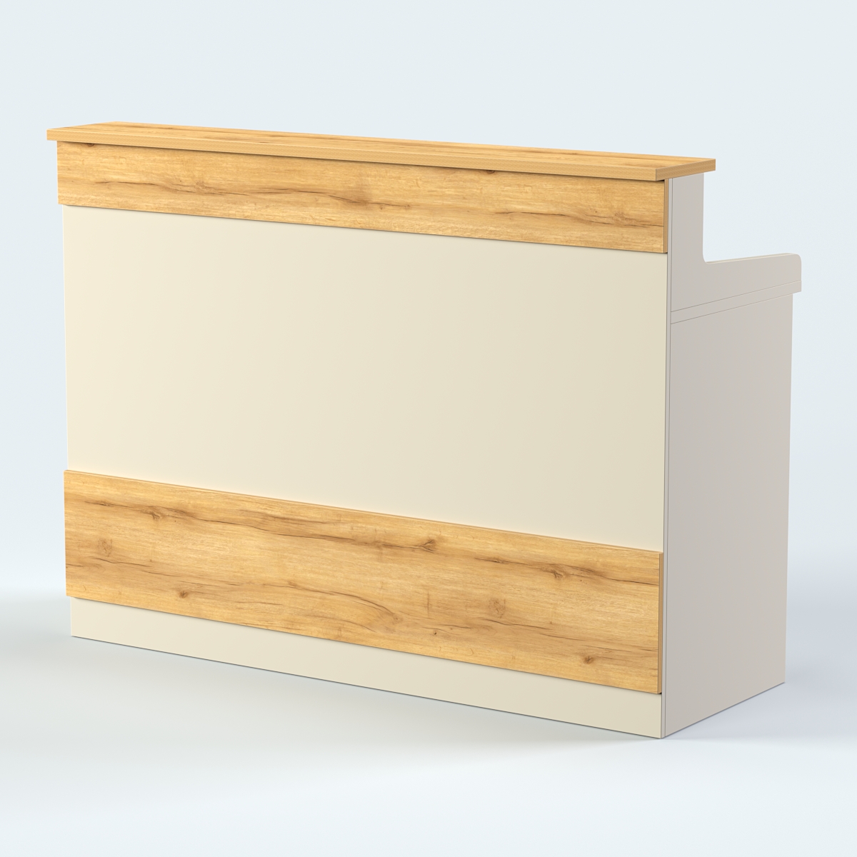 Стол - верстак широкий с ящиками и дверью №3 Дуб Золотистый и Крем Вайс