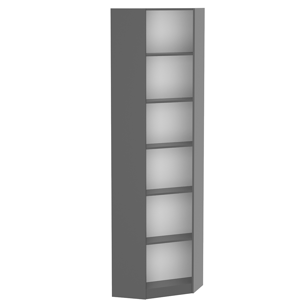 Стеллаж угловой из ДСП серии Эконом №5 Темно-Серый