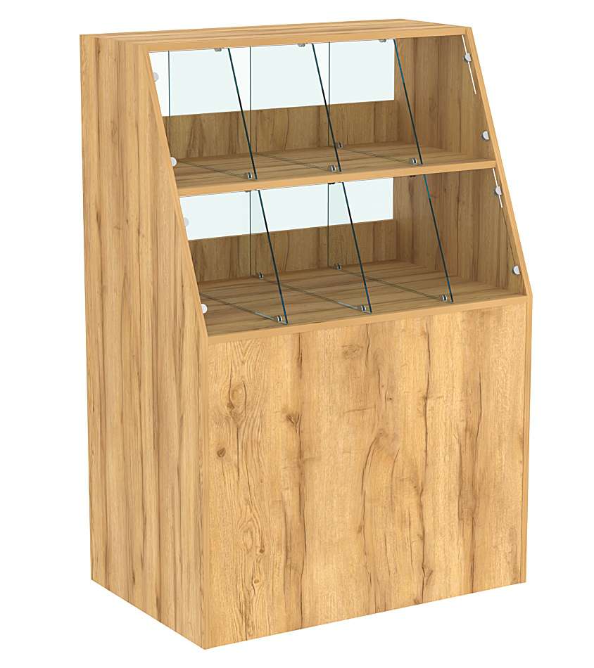 Прилавок для конфет и орехов на восемь ячеек №1 Дуб Золотистый