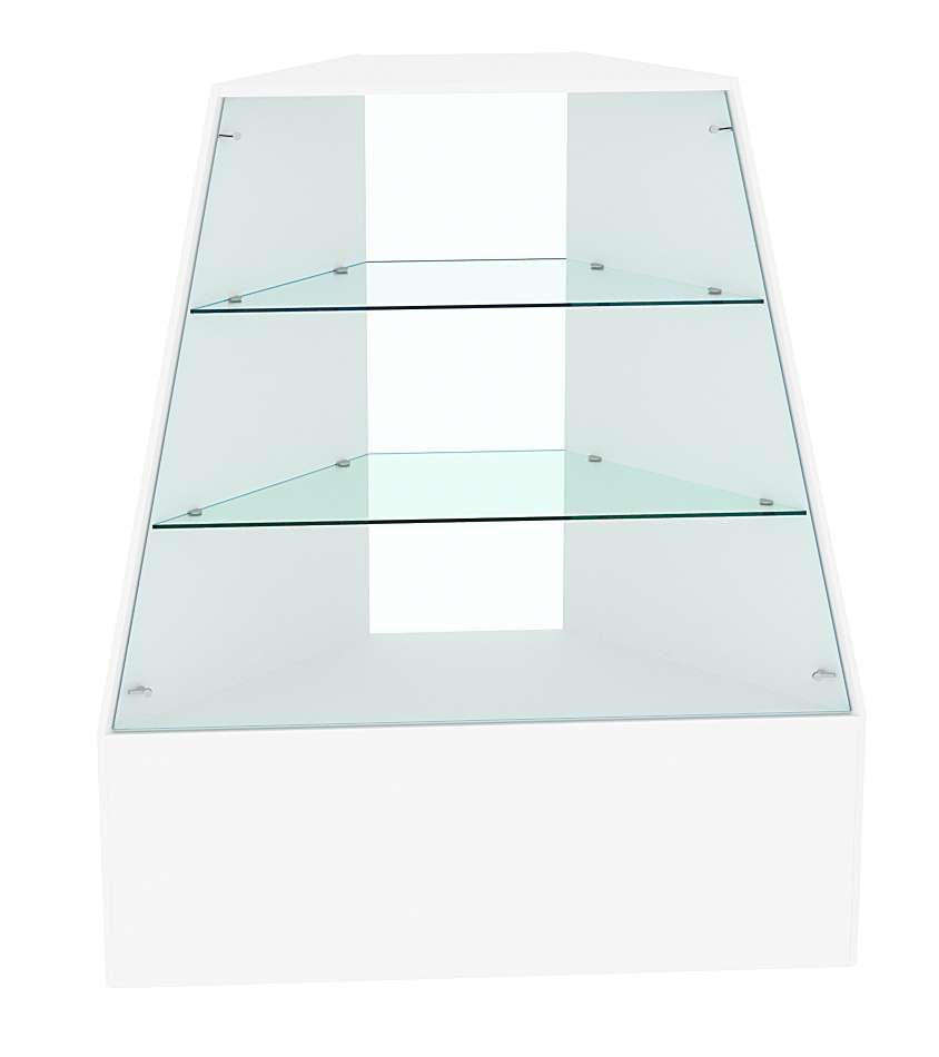 Прилавок для конфет и орехов угловой с двумя прозрачными полками №2 Белый