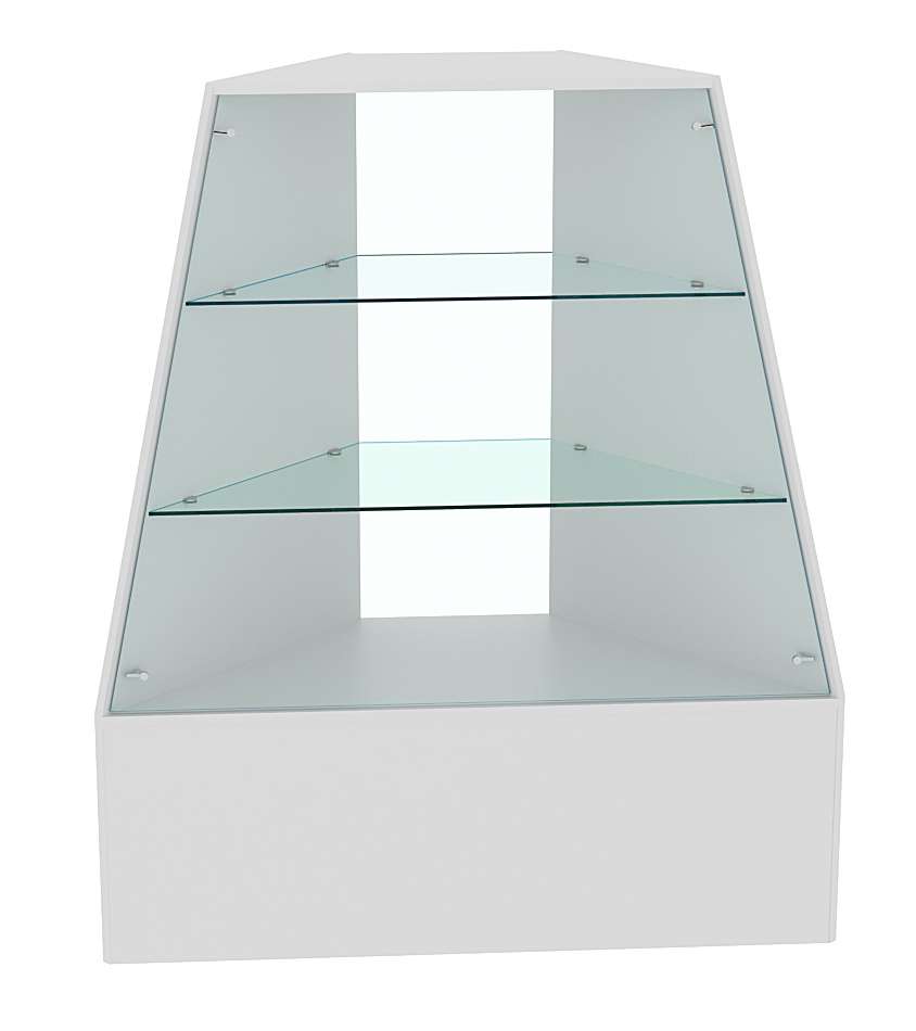 Прилавок для конфет и орехов угловой с двумя прозрачными полками №2 Серый