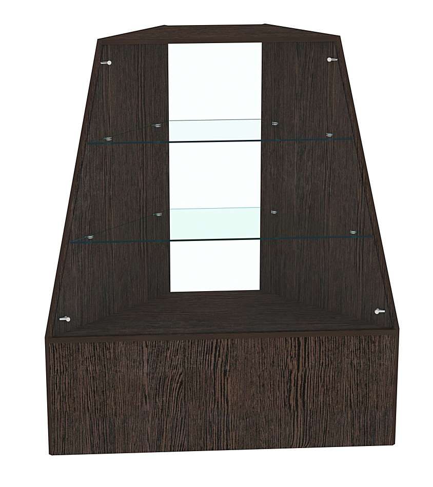 Прилавок для конфет и орехов угловой с двумя прозрачными полками №2 Дуб Венге