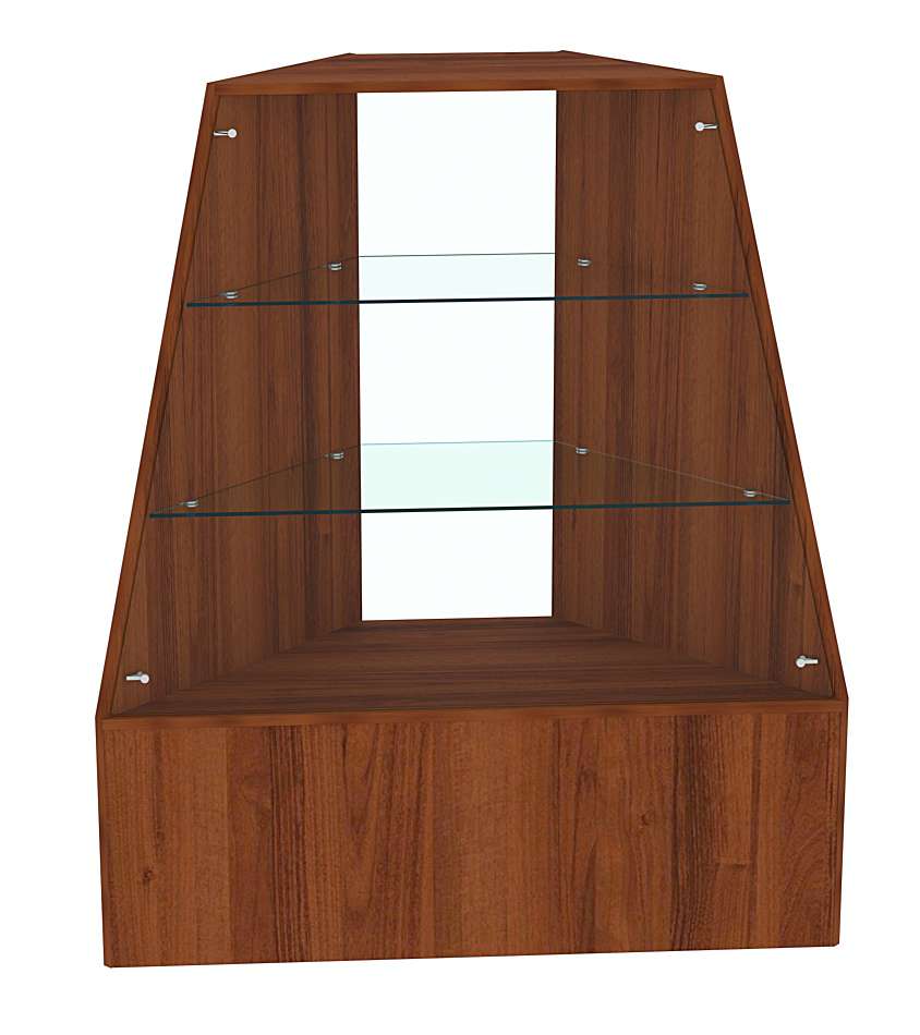 Прилавок для конфет и орехов угловой с двумя прозрачными полками №2 Орех