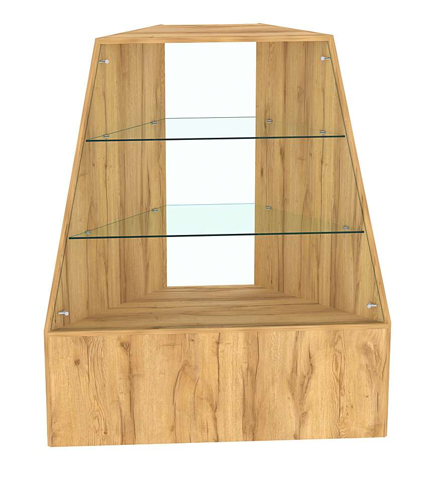 Прилавок для конфет и орехов угловой с двумя прозрачными полками №2 Дуб Золотистый