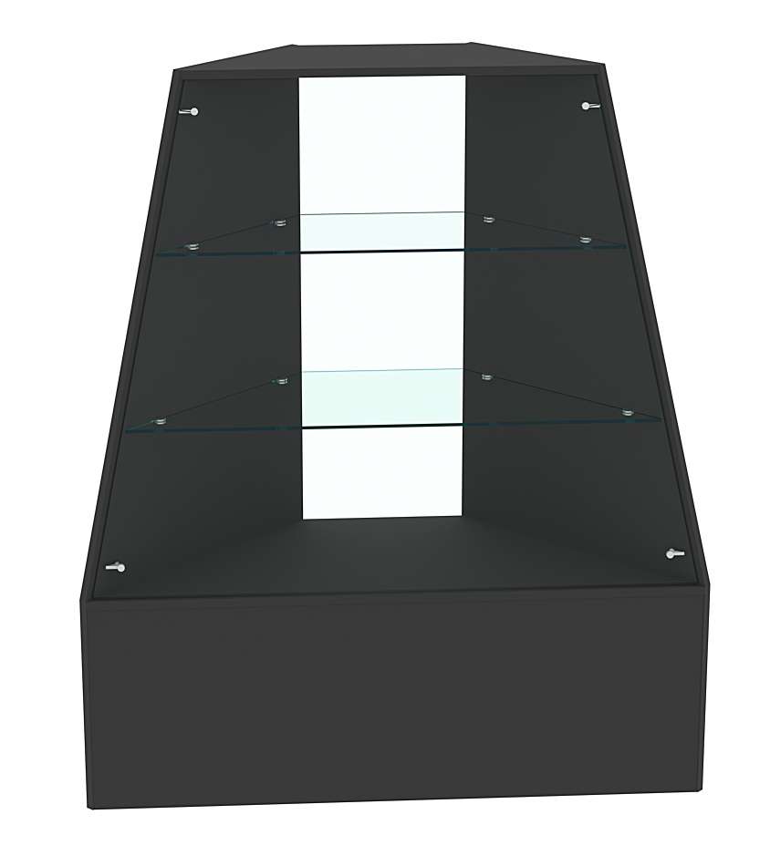 Прилавок для конфет и орехов угловой с двумя прозрачными полками №2 Черный