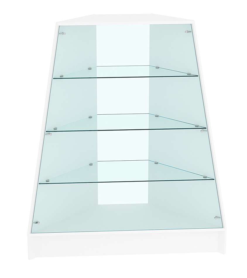 Прилавок для конфет и орехов угловой с низким подиумом №3 Белый