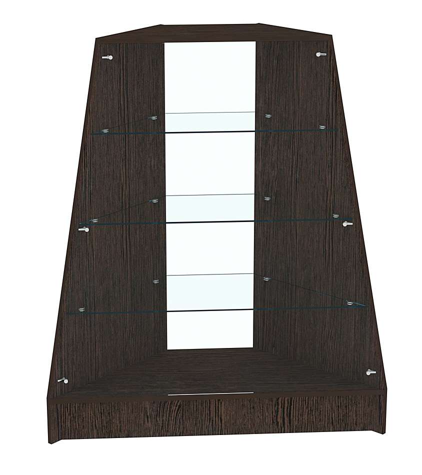 Прилавок для конфет и орехов угловой с низким подиумом №3 Дуб Венге