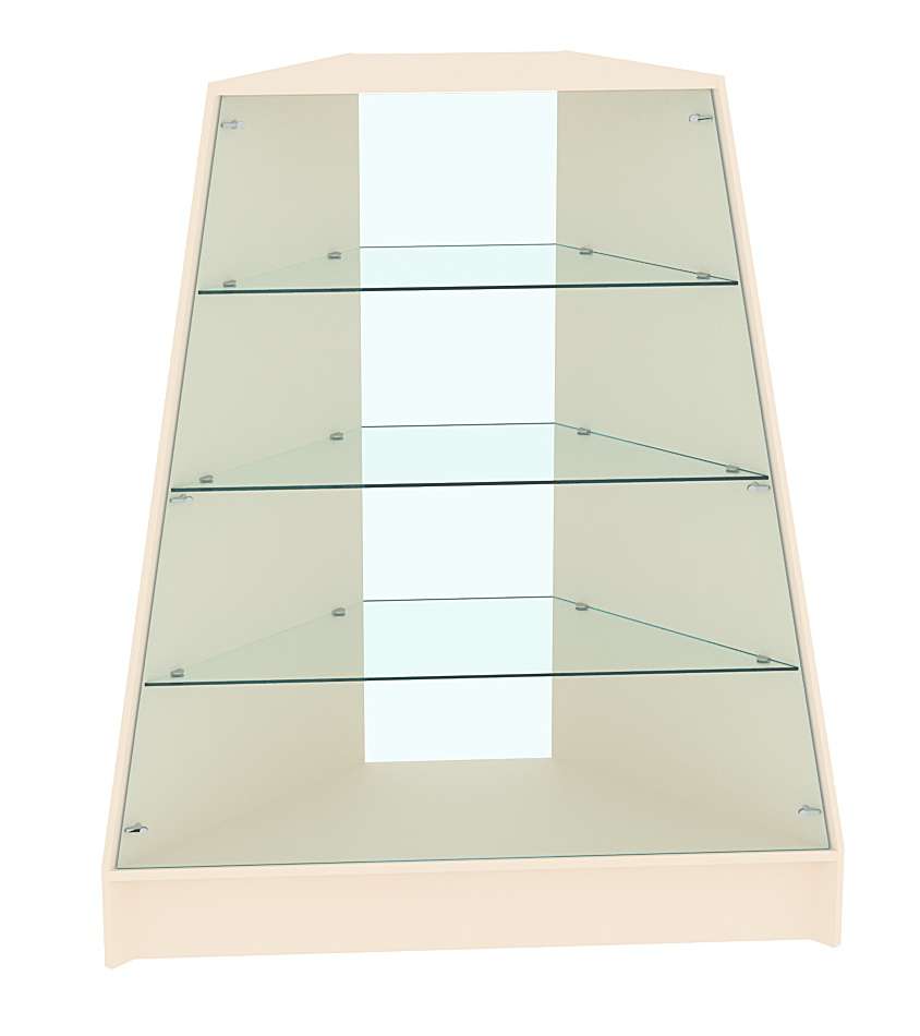 Прилавок для конфет и орехов угловой с низким подиумом №3 Крем Вайс