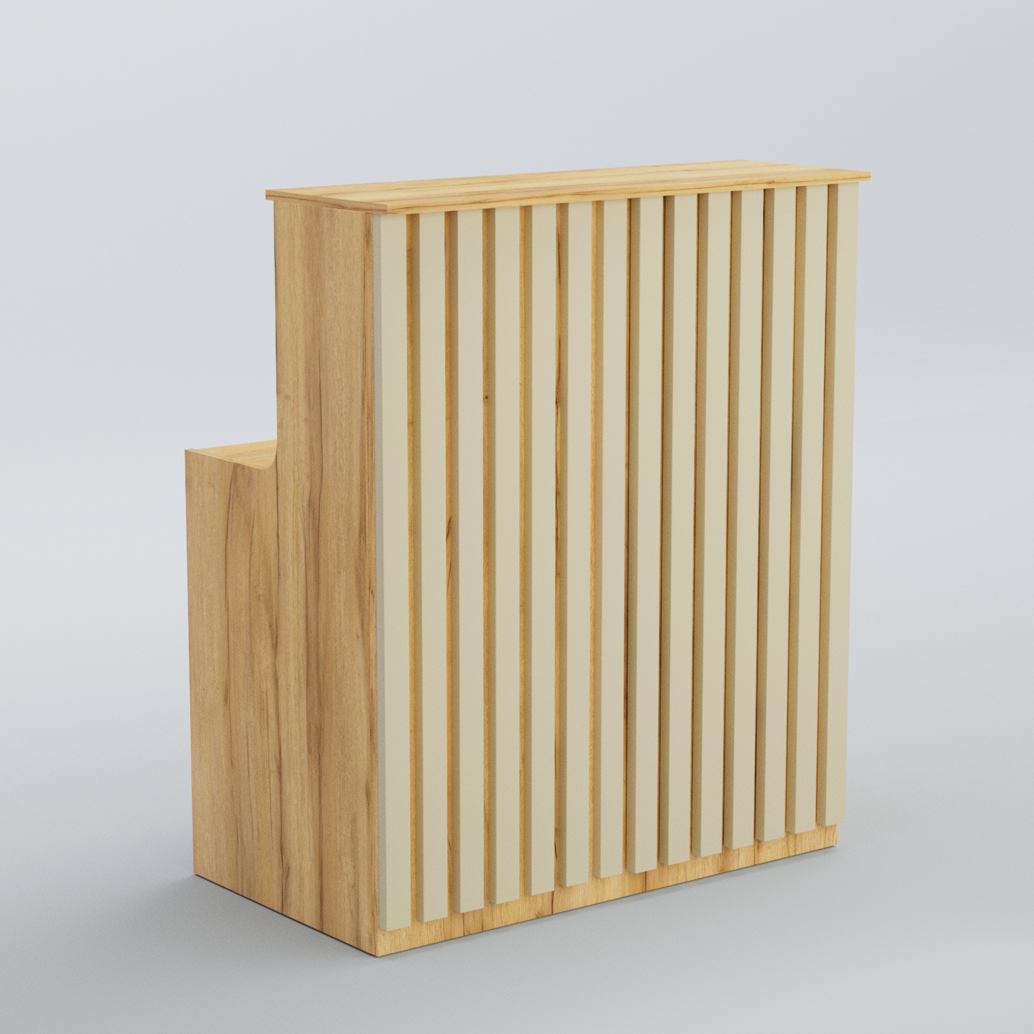 Ресепшен прямоугольный серии ПРИЛИВ №1 Дуб Золотистый и Крем Вайс