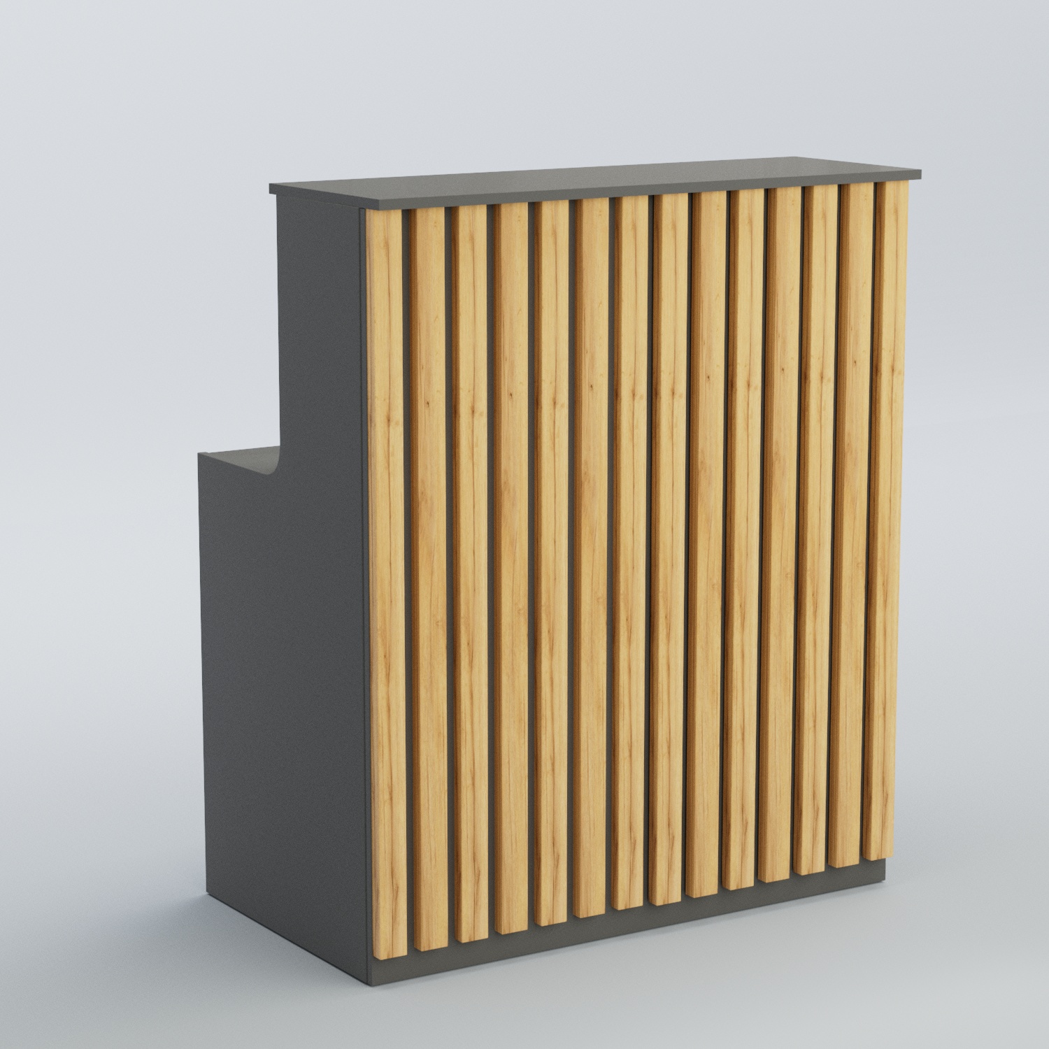 Ресепшен прямоугольный серии ПРИЛИВ №1 Темно-серый и Дуб Золотистый