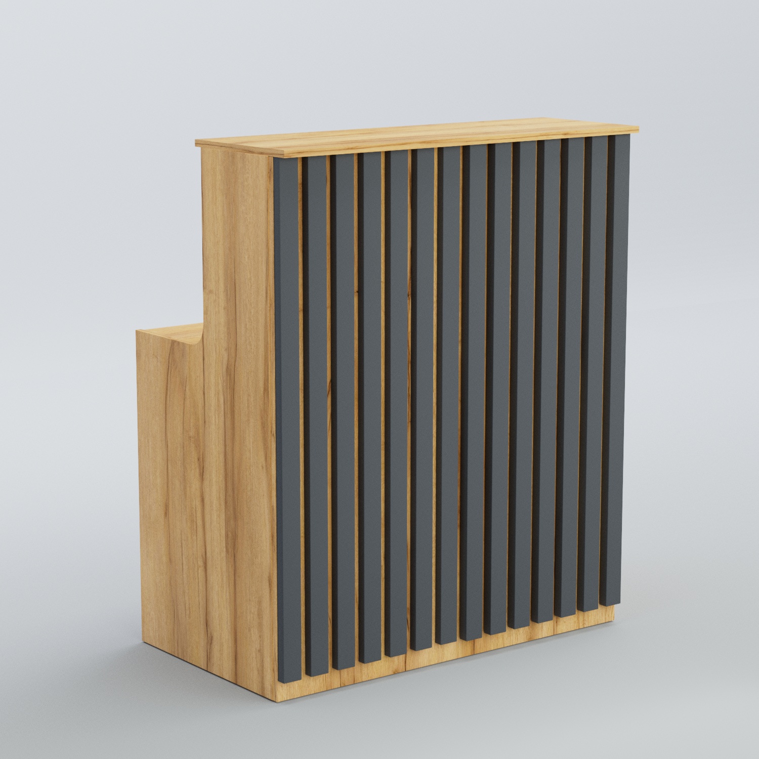 Ресепшен прямоугольный серии ПРИЛИВ №1 Дуб Золотистый и Темно-Серый