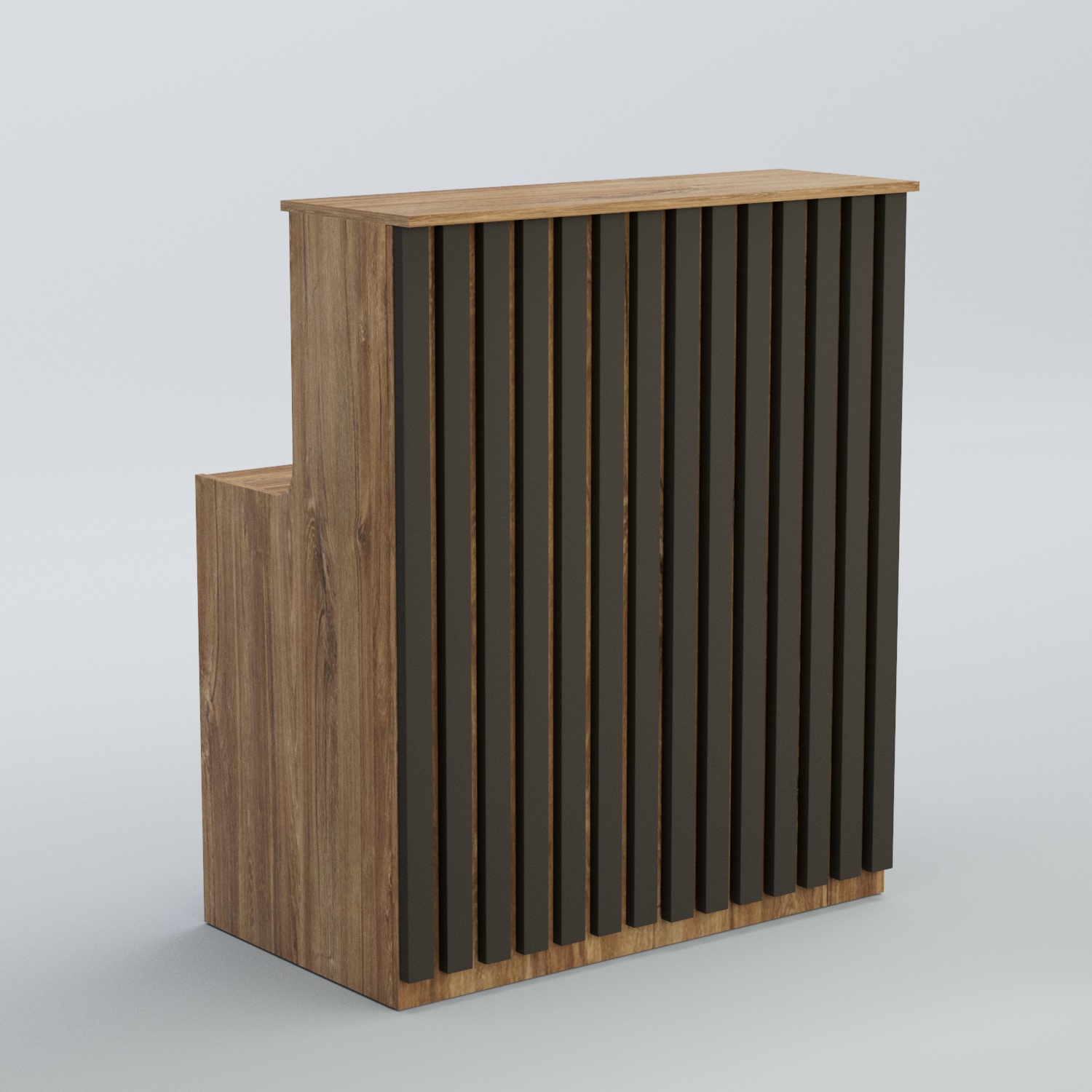 Ресепшен прямоугольный серии ПРИЛИВ №1 Дуб Канзас Коричнерый + черный