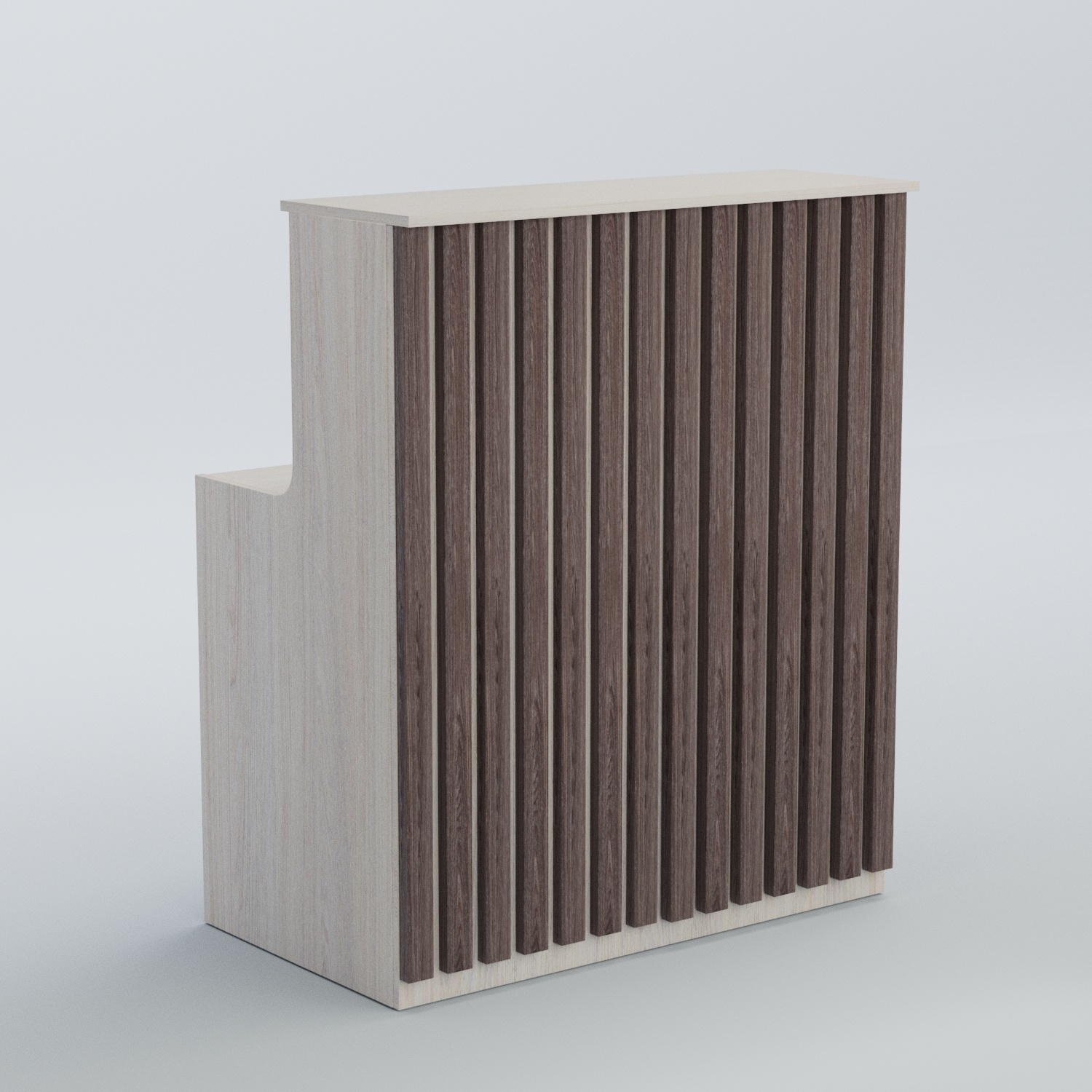 Ресепшен прямоугольный серии ПРИЛИВ №1 Ясень Анкор светлый + Ясень Анкор темный