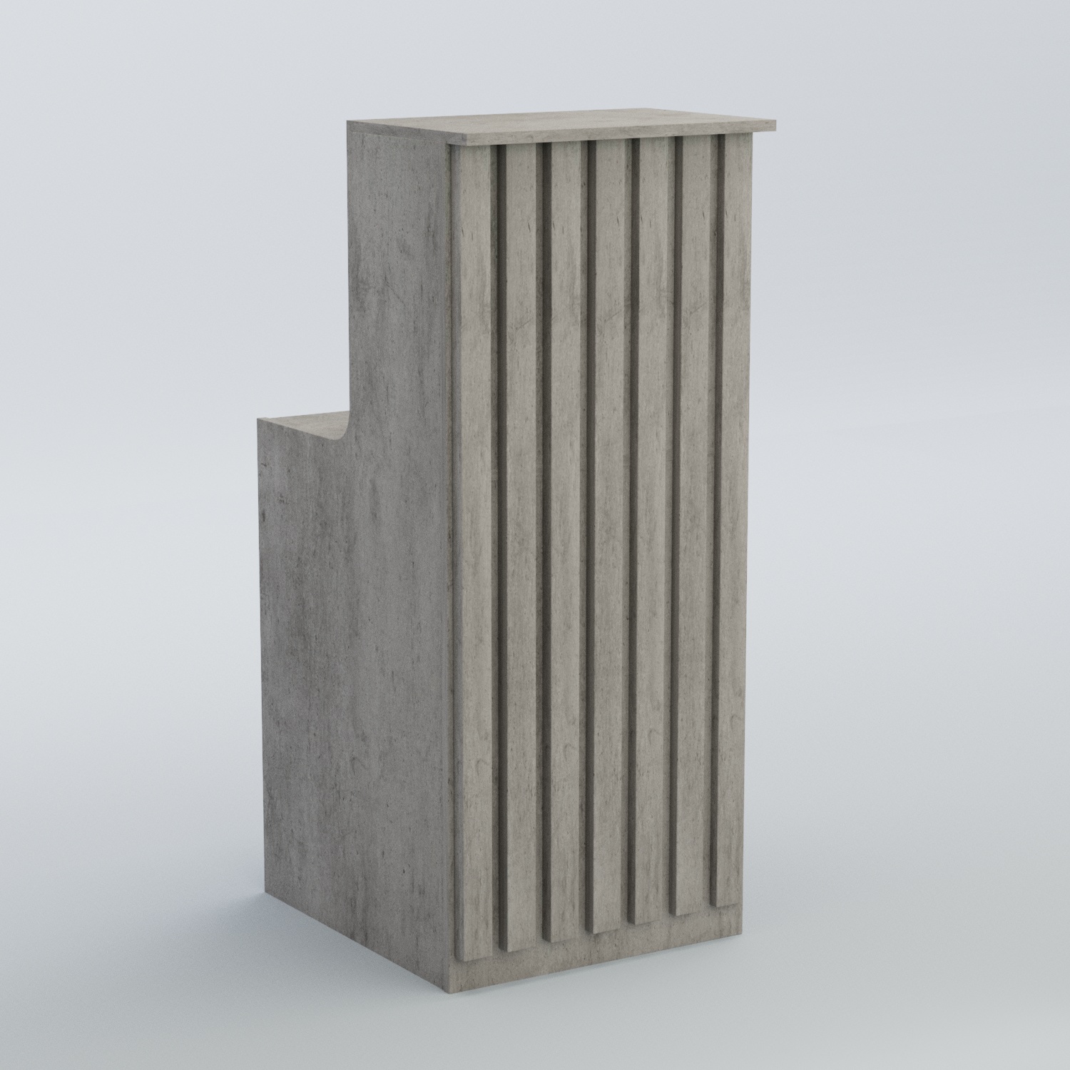 Ресепшен узкий серии ПРИЛИВ №2 Бетон Чикаго светло-серый F186 ST9