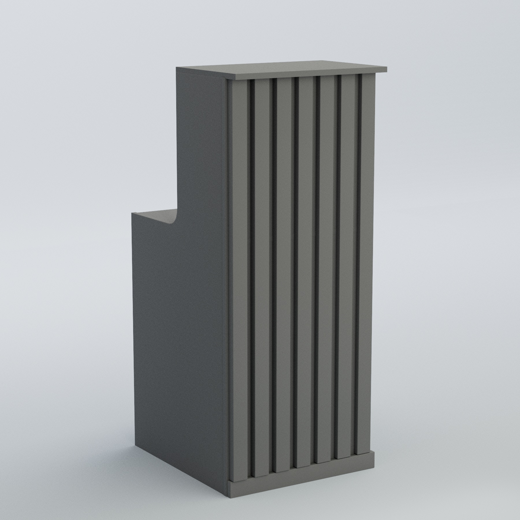 Ресепшен узкий серии ПРИЛИВ №2 Темно-Серый