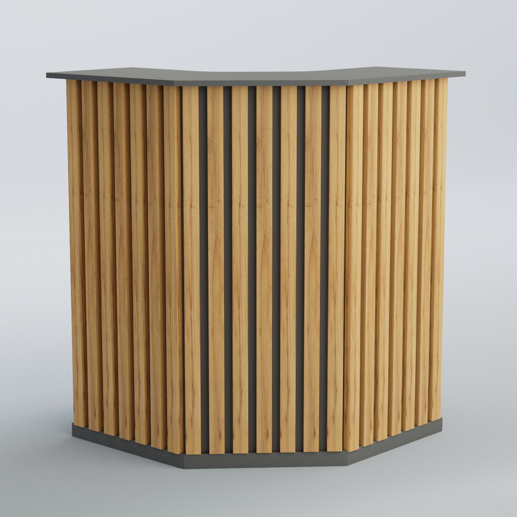 Ресепшен угловой серии ПРИЛИВ №3 Темно-серый и Дуб Золотистый