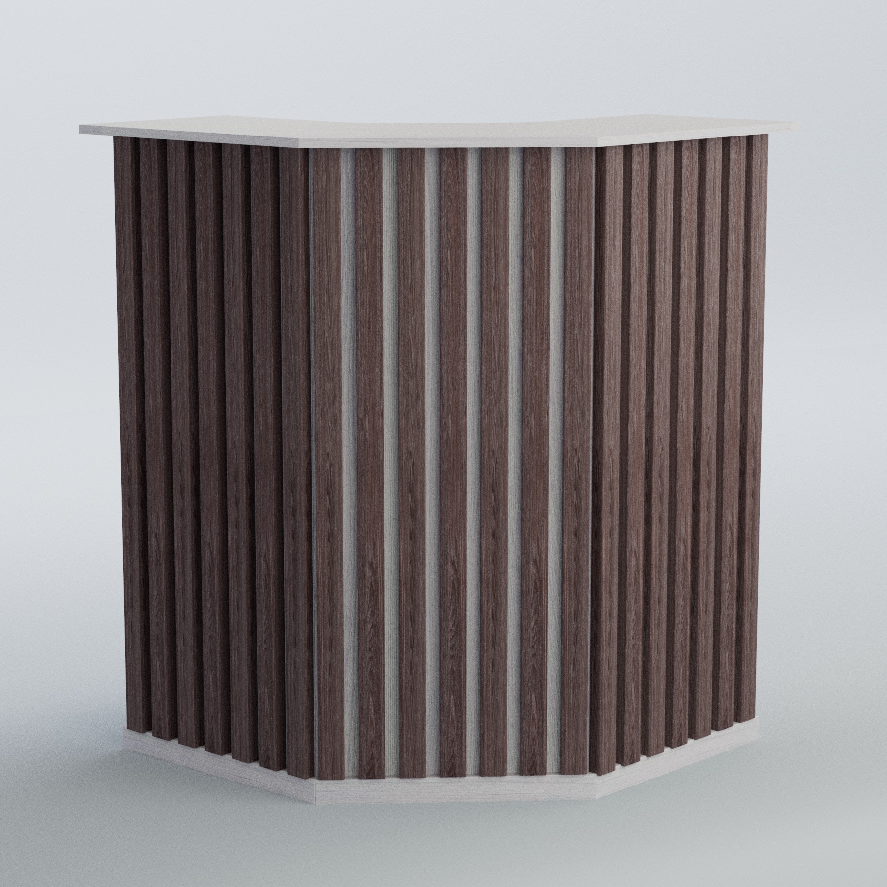 Ресепшен угловой серии ПРИЛИВ №3 Ясень Анкор светлый + Ясень Анкор темный