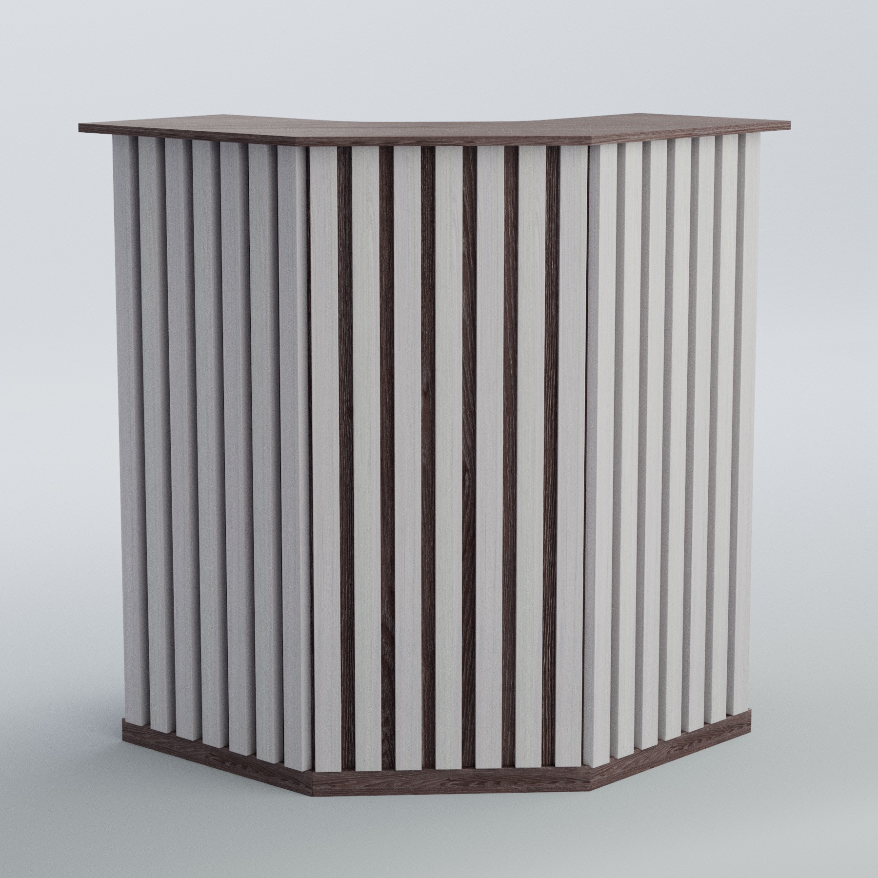 Ресепшен угловой серии ПРИЛИВ №3 Ясень Анкор темный + Ясень Анкор светлый