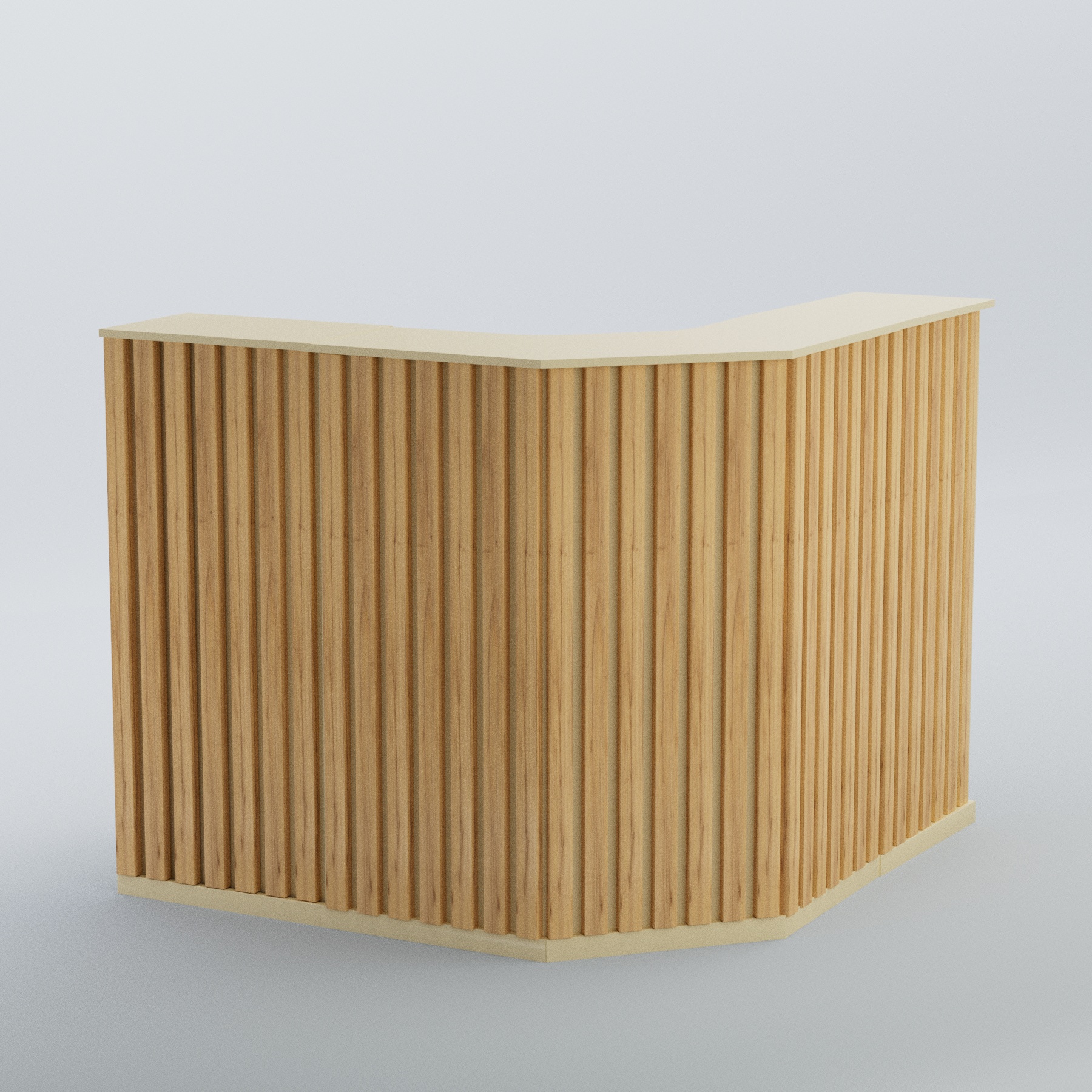 Ресепшен Г-образный серии ПРИЛИВ №4 Крем Вайс и Дуб Золотистый