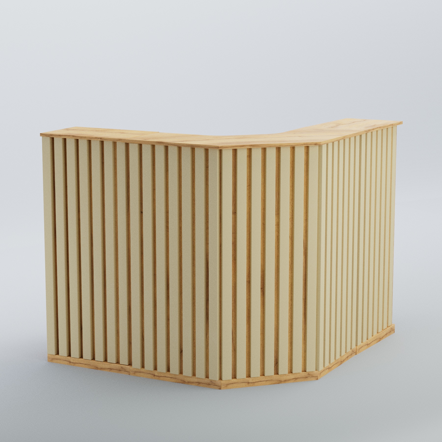 Ресепшен Г-образный серии ПРИЛИВ №4 Дуб Золотистый и Крем Вайс