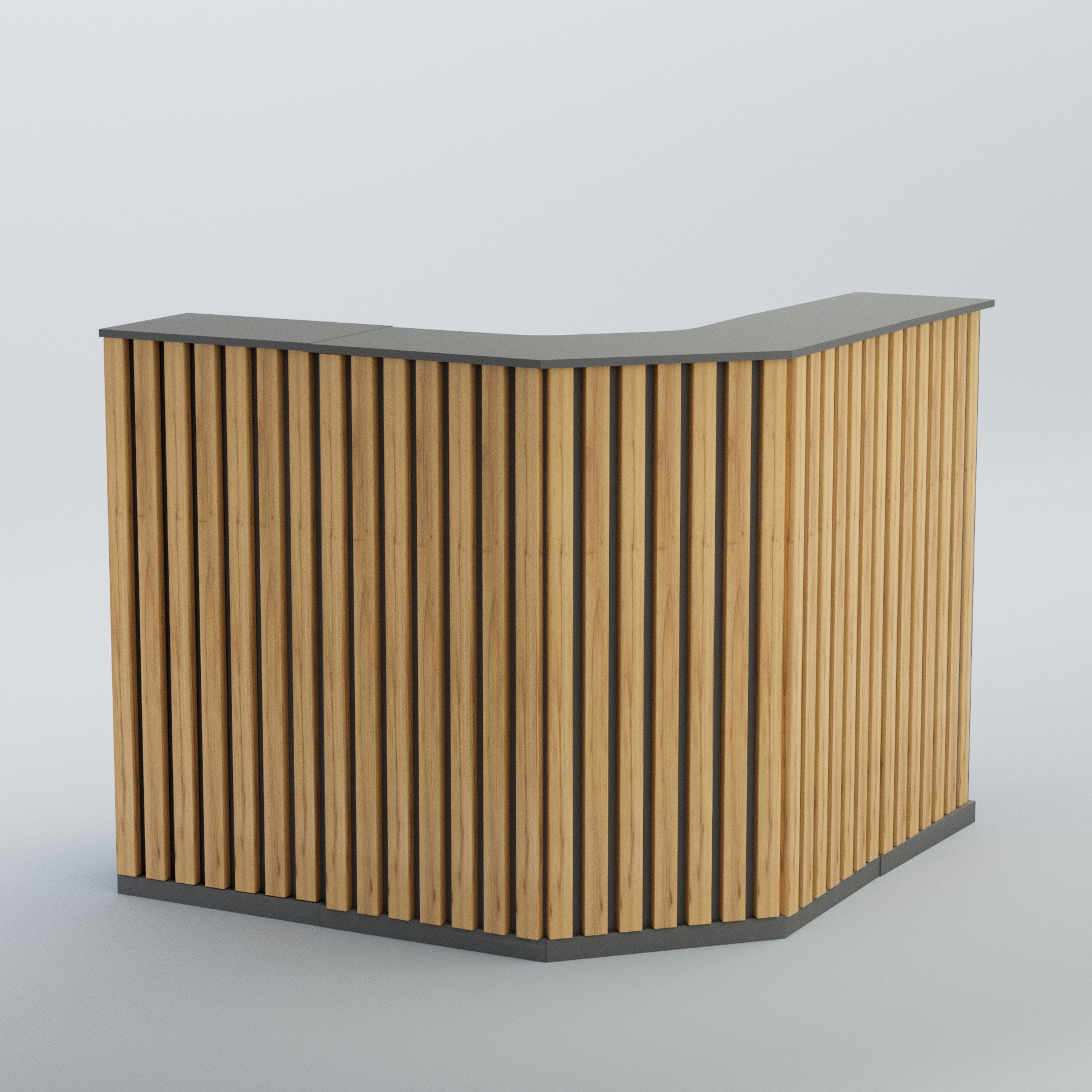 Ресепшен Г-образный серии ПРИЛИВ №4 Темно-серый и Дуб Золотистый