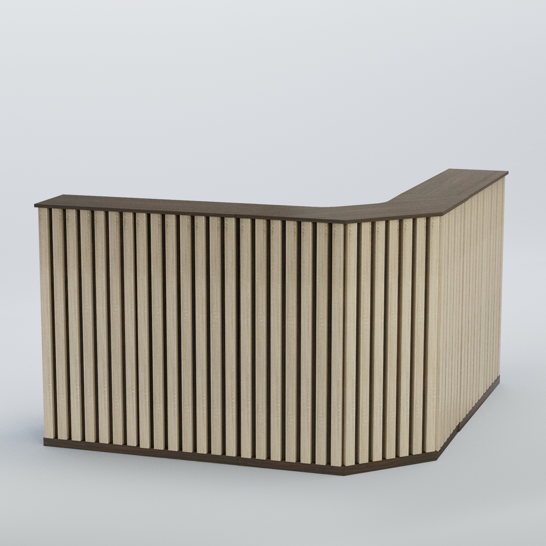 Ресепшен угловой большой серии ПРИЛИВ №5 Дуб Венге + Дуб Сонома