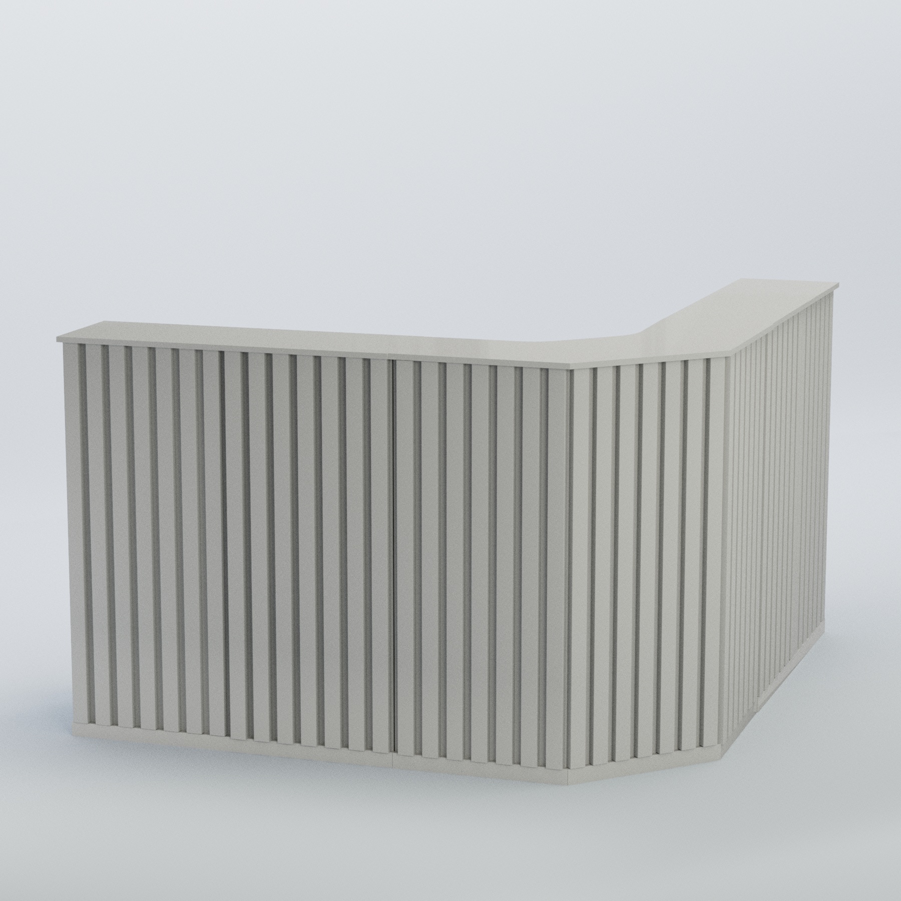 Ресепшен угловой большой серии ПРИЛИВ №5 Серый