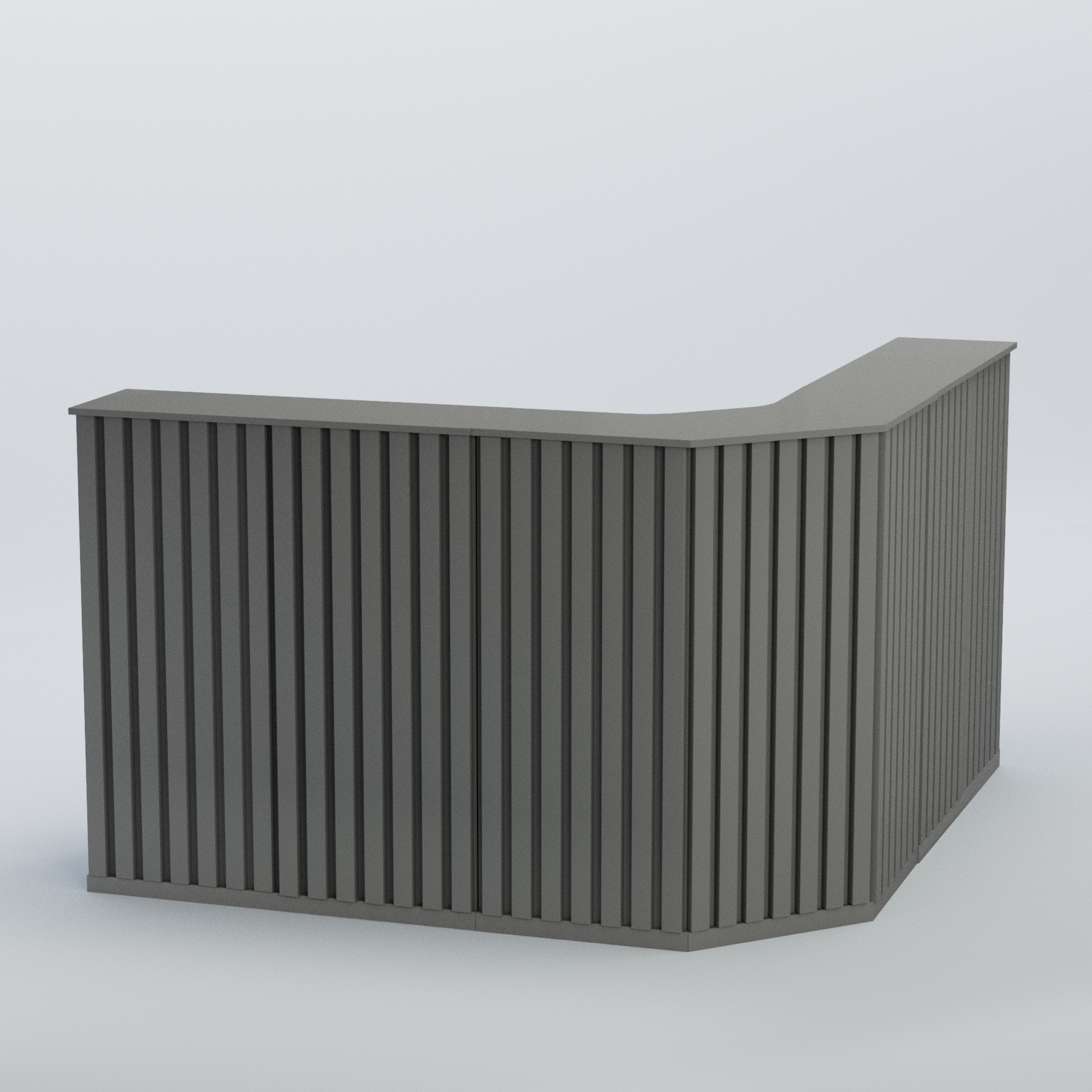 Ресепшен угловой большой серии ПРИЛИВ №5 Темно-Серый