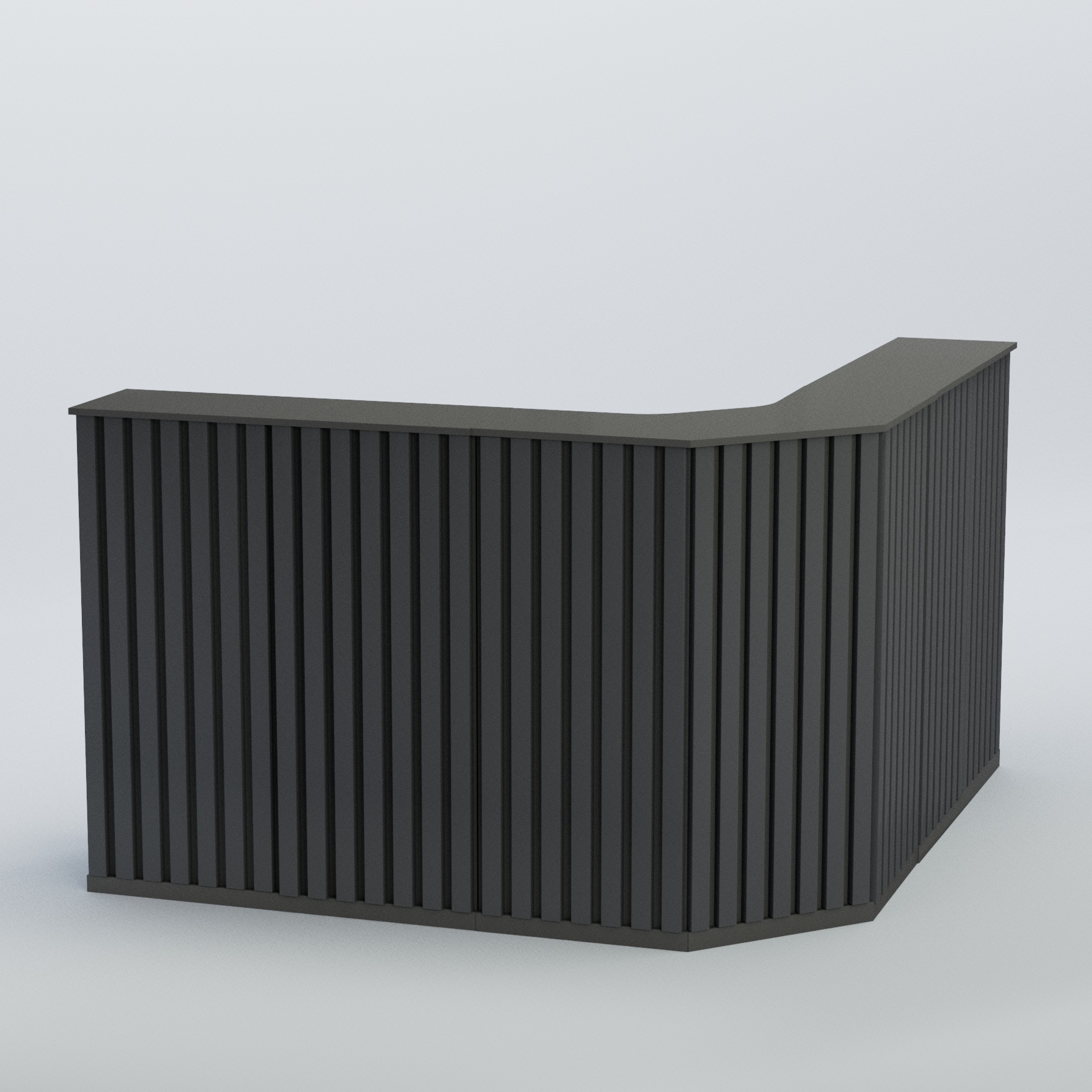 Ресепшен угловой большой серии ПРИЛИВ №5 Антрацит