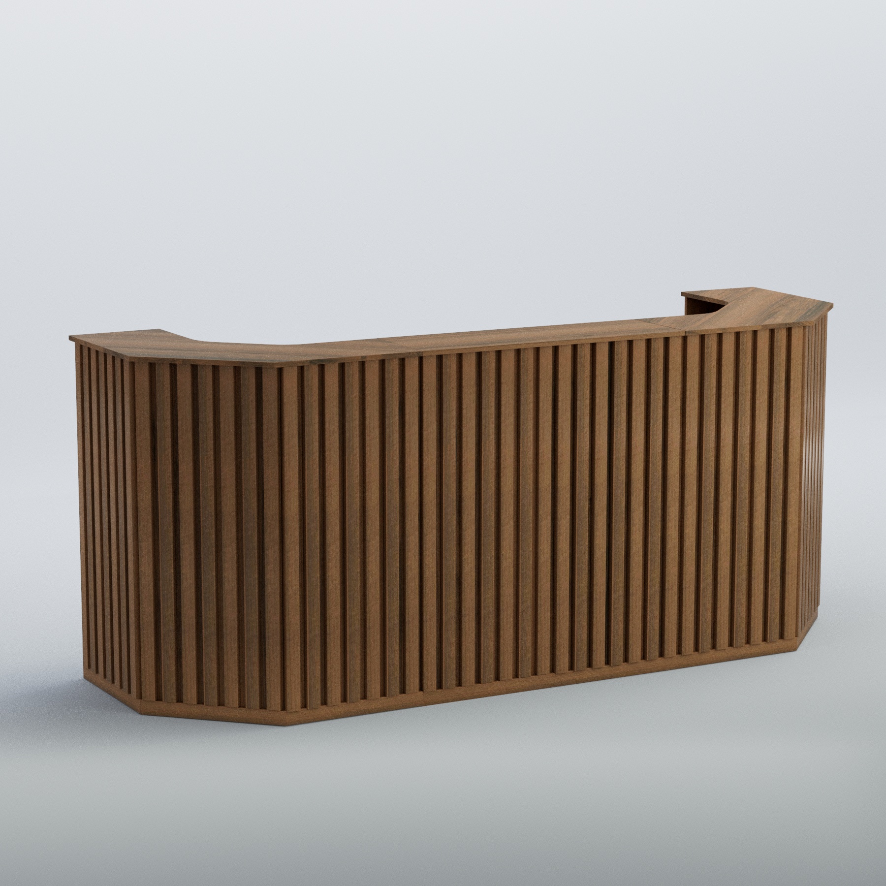 Ресепшен со скошенными углами серии ПРИЛИВ №6 Орех