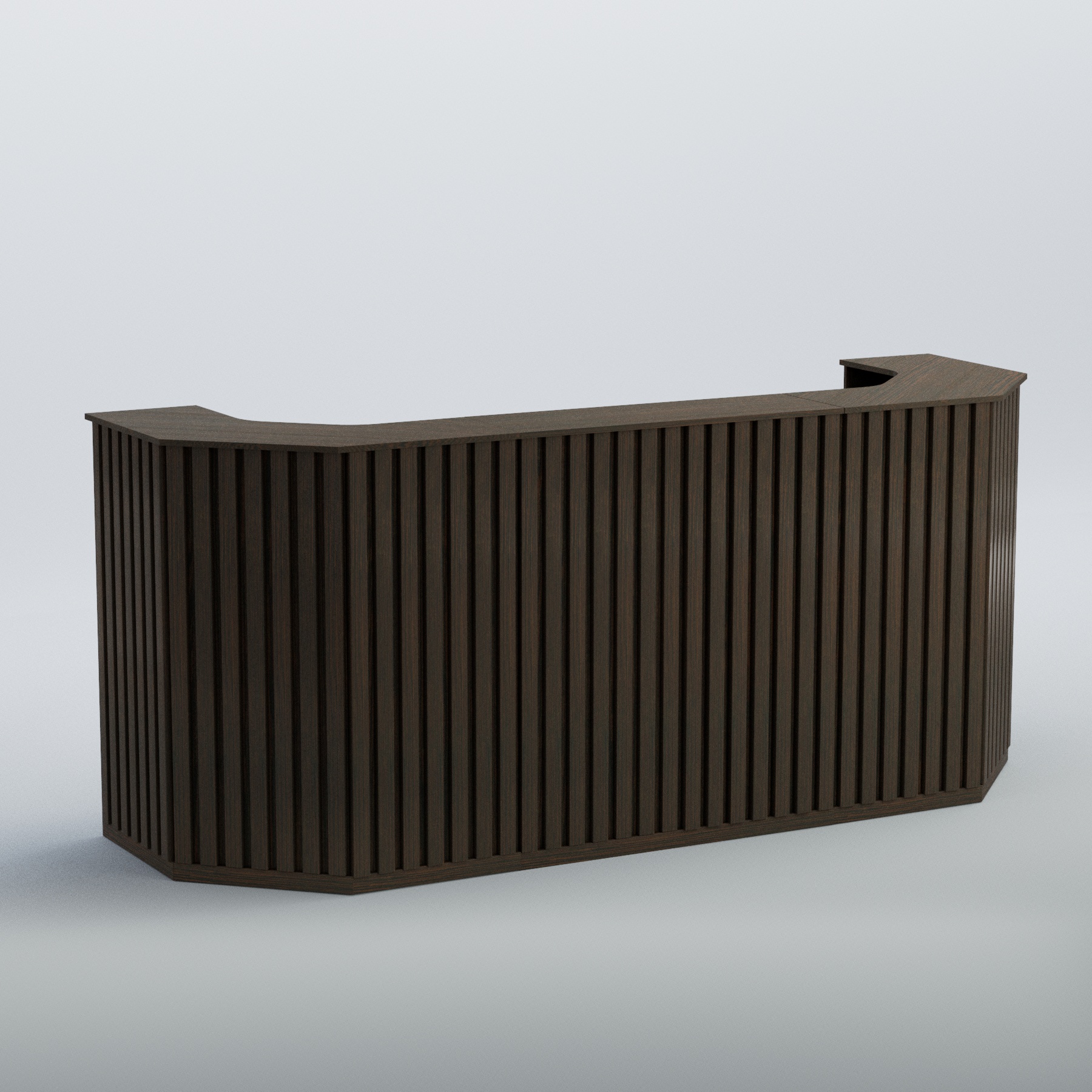 Ресепшен со скошенными углами серии ПРИЛИВ №6 Дуб Венге