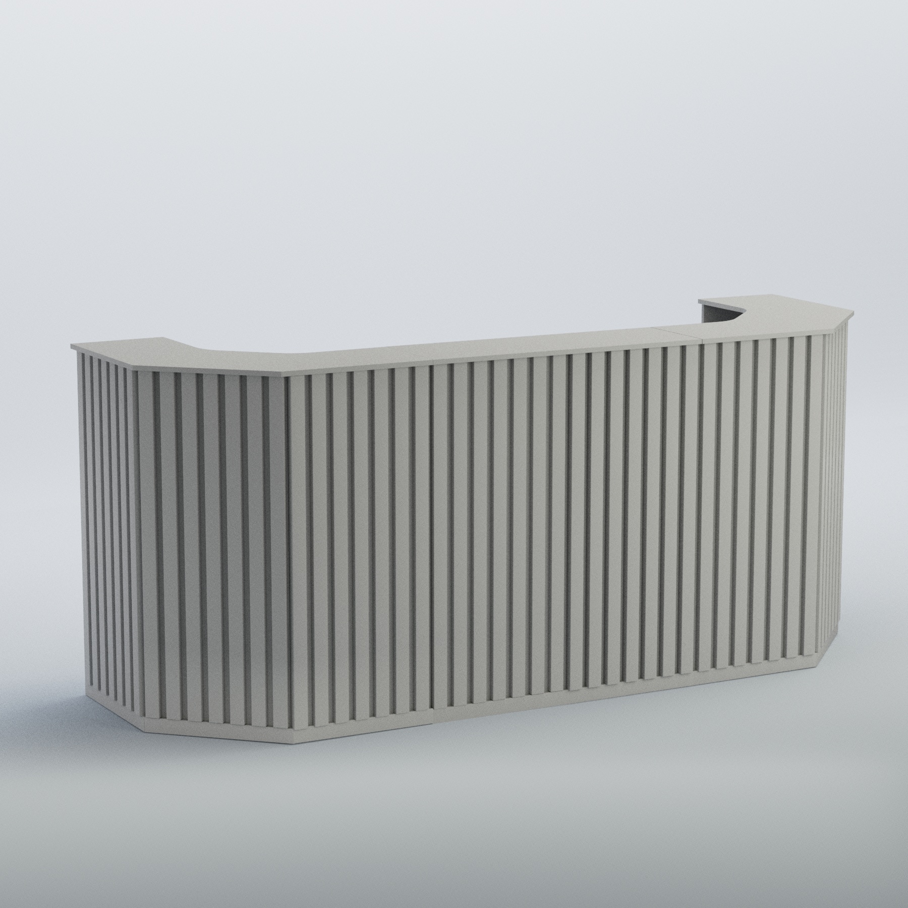 Ресепшен со скошенными углами серии ПРИЛИВ №6 Серый