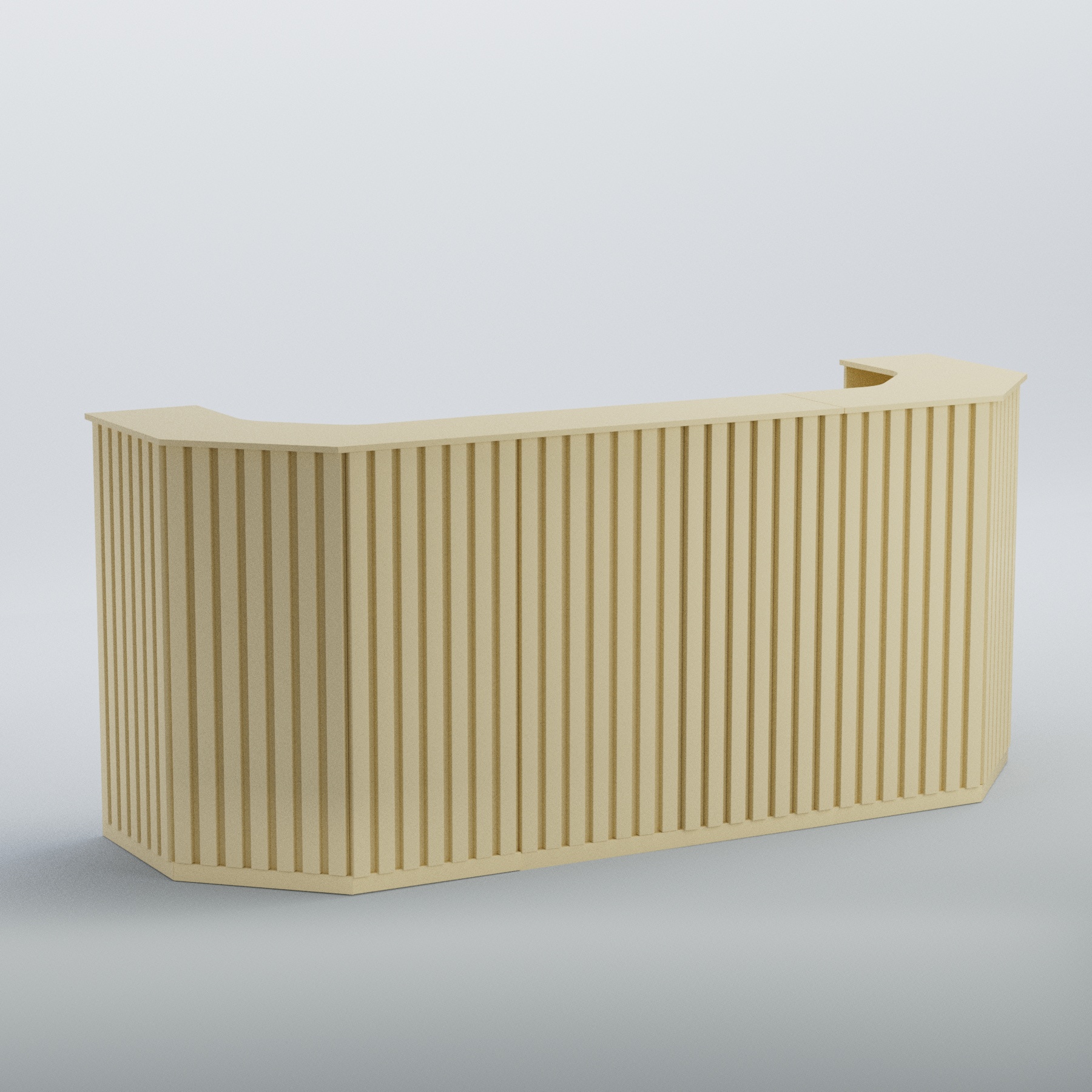 Ресепшен со скошенными углами серии ПРИЛИВ №6 Крем Вайс