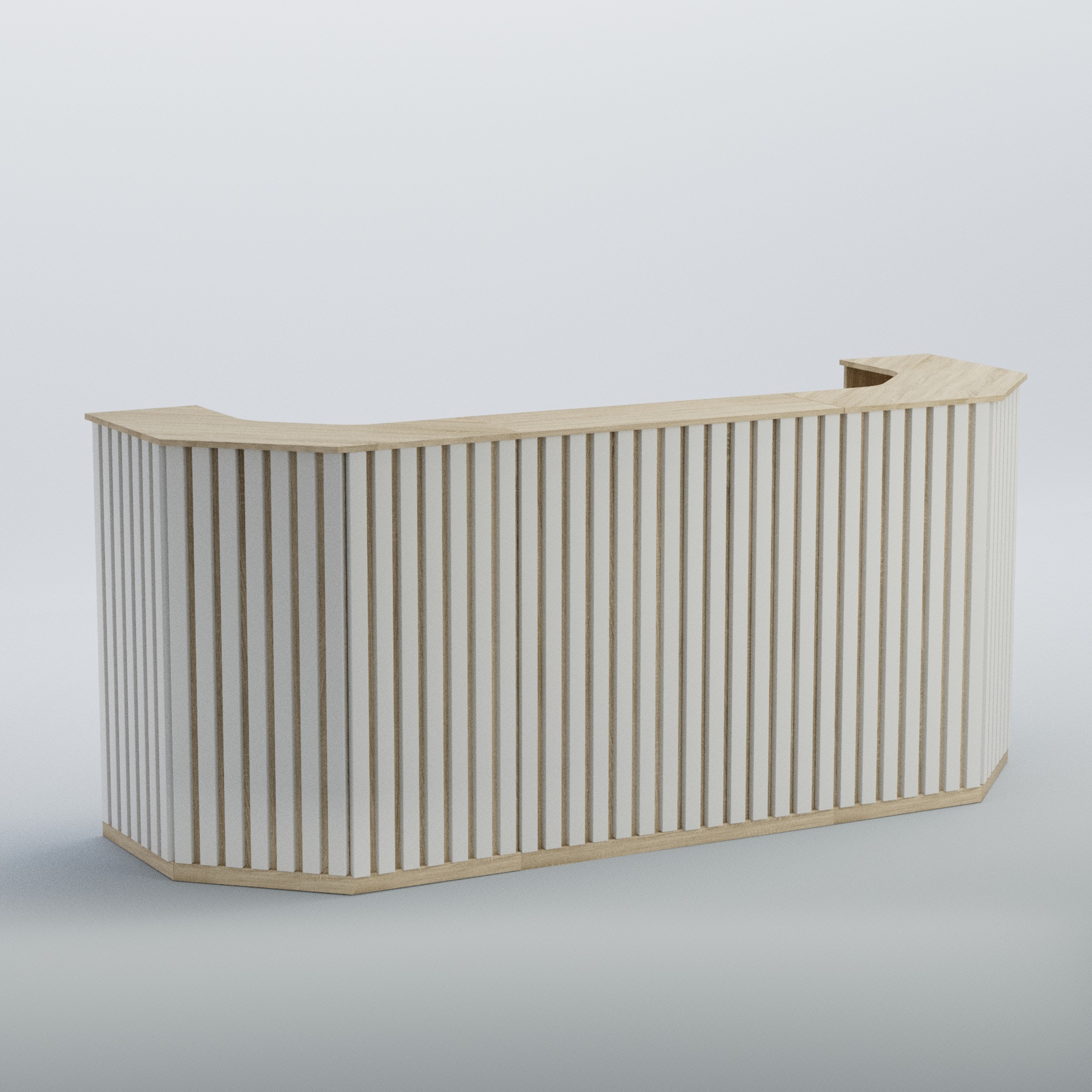 Ресепшен со скошенными углами серии ПРИЛИВ №6 Дуб Сонома + Белый