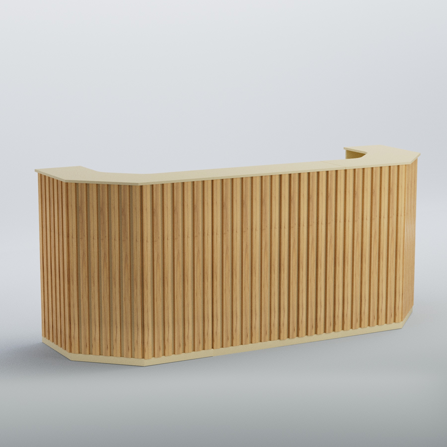 Ресепшен со скошенными углами серии ПРИЛИВ №6 Крем Вайс и Дуб Золотистый