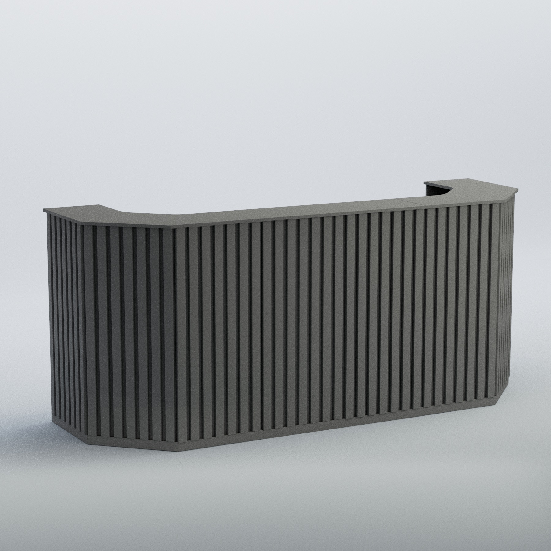 Ресепшен со скошенными углами серии ПРИЛИВ №6 Темно-Серый