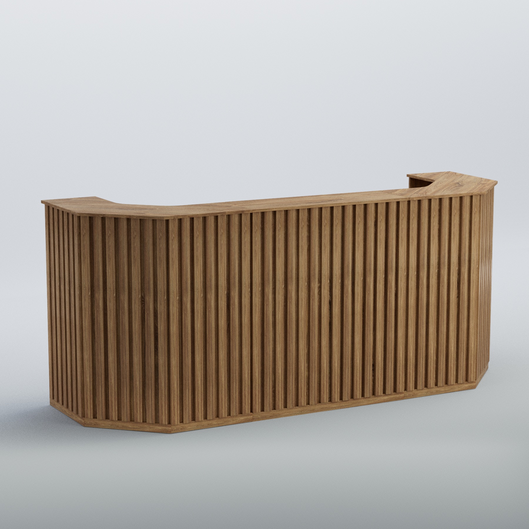 Ресепшен со скошенными углами серии ПРИЛИВ №6 Дуб Канзас коричневый