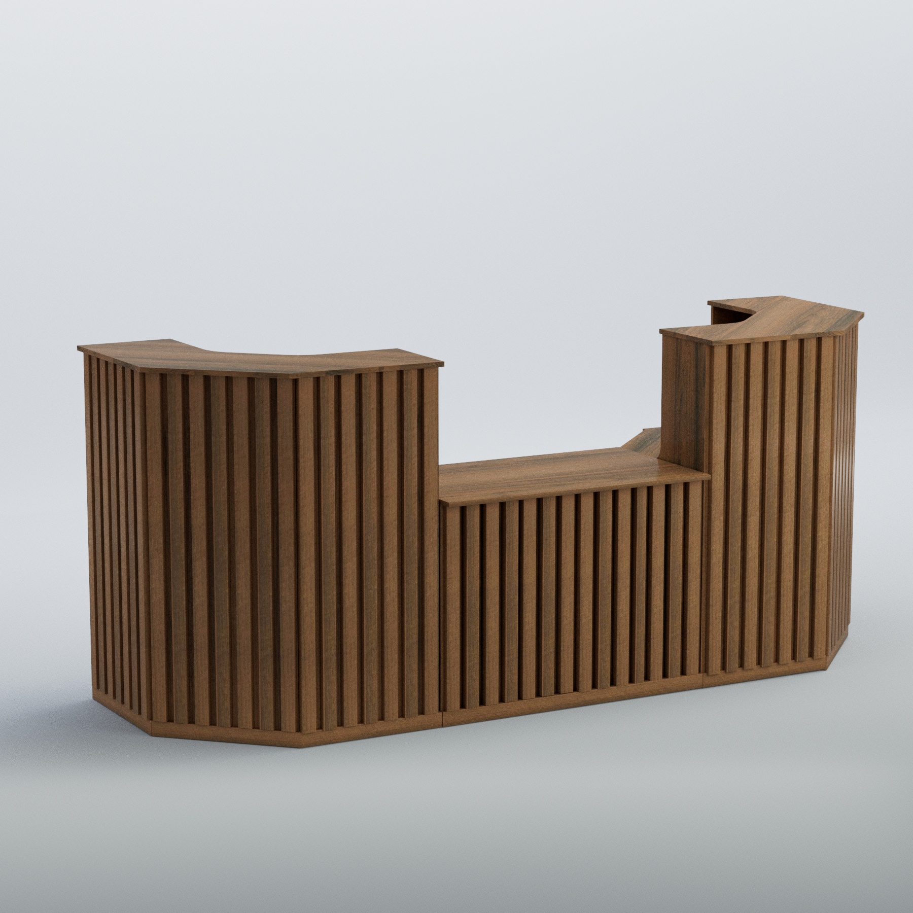 Ресепшен со столом выдачи серии ПРИЛИВ №7 Орех