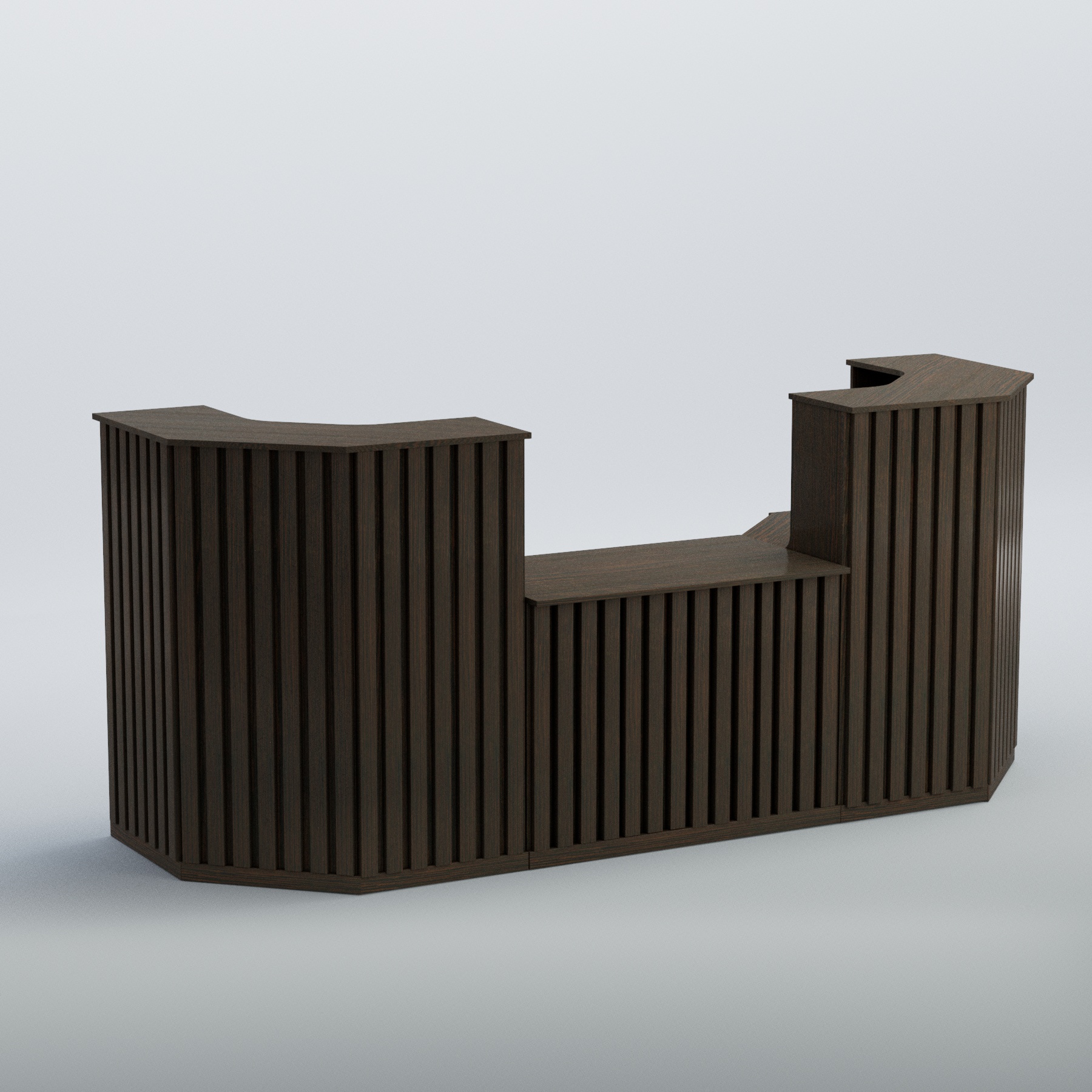 Ресепшен со столом выдачи серии ПРИЛИВ №7 Дуб Венге