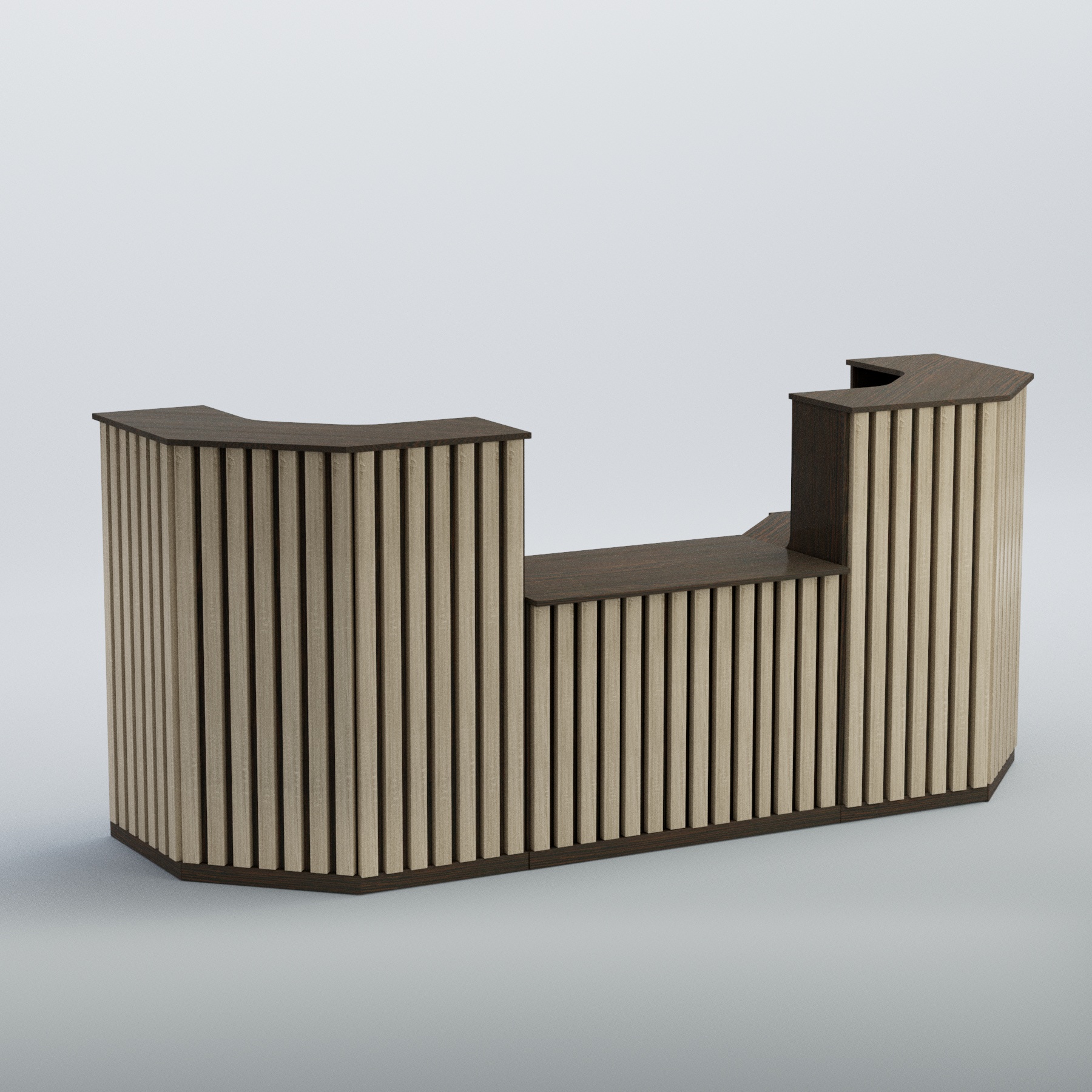 Ресепшен со столом выдачи серии ПРИЛИВ №7 Дуб Венге + Дуб Сонома