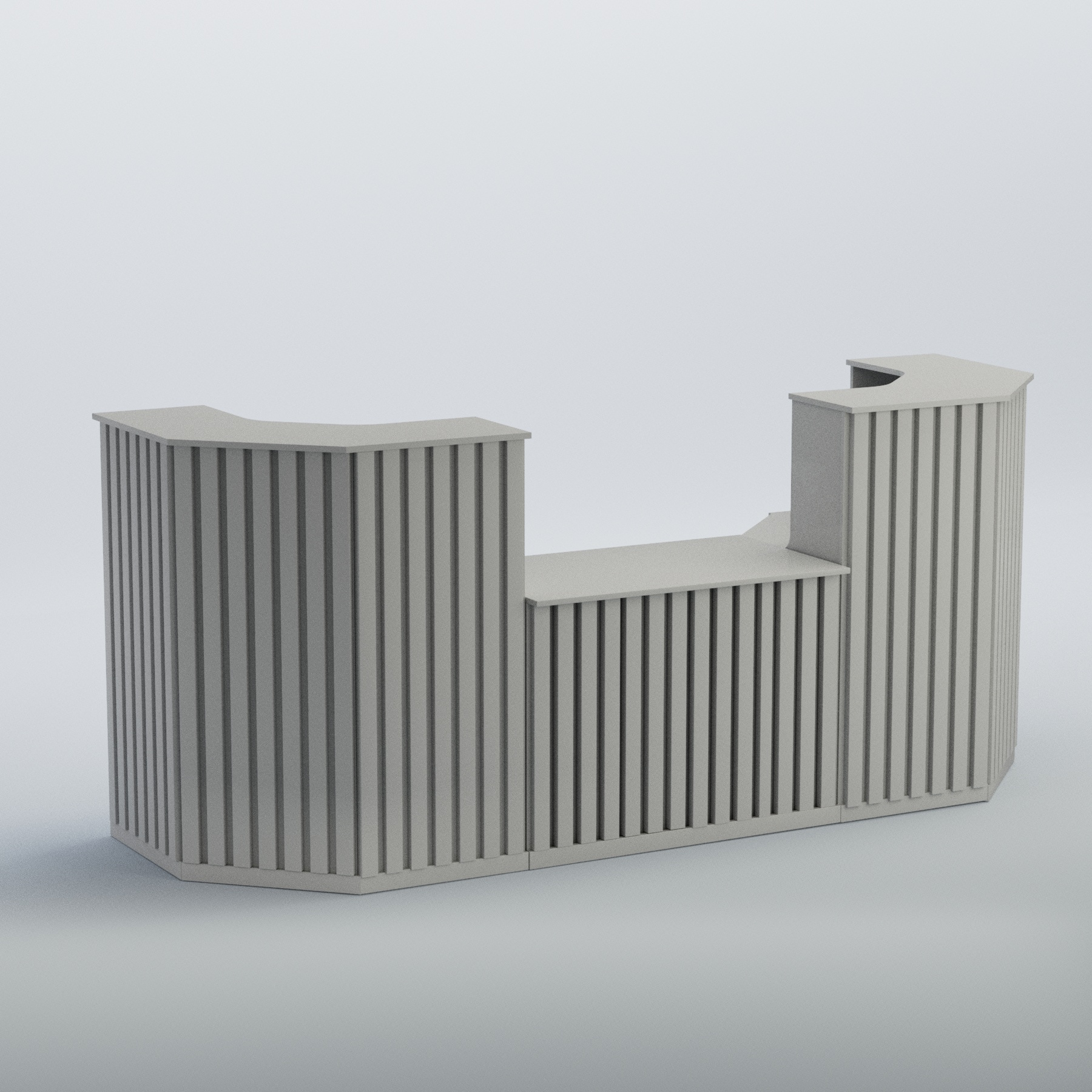 Ресепшен со столом выдачи серии ПРИЛИВ №7 Серый