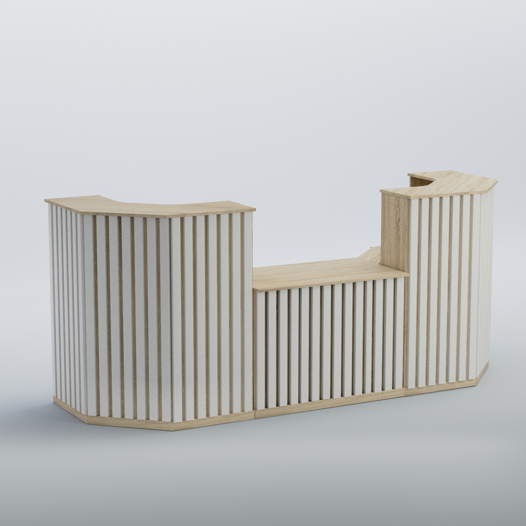 Ресепшен со столом выдачи серии ПРИЛИВ №7 Дуб Сонома + Белый