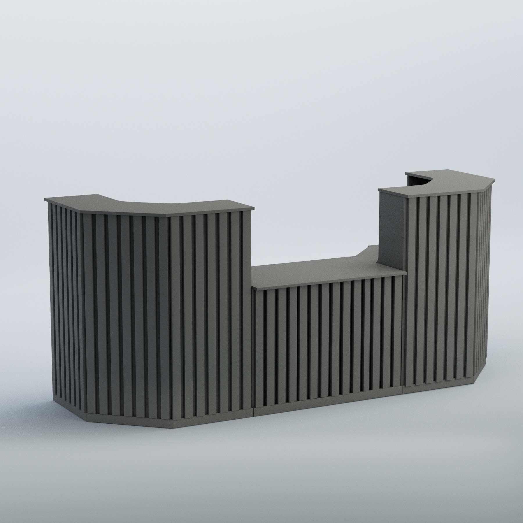 Ресепшен со столом выдачи серии ПРИЛИВ №7 Темно-Серый